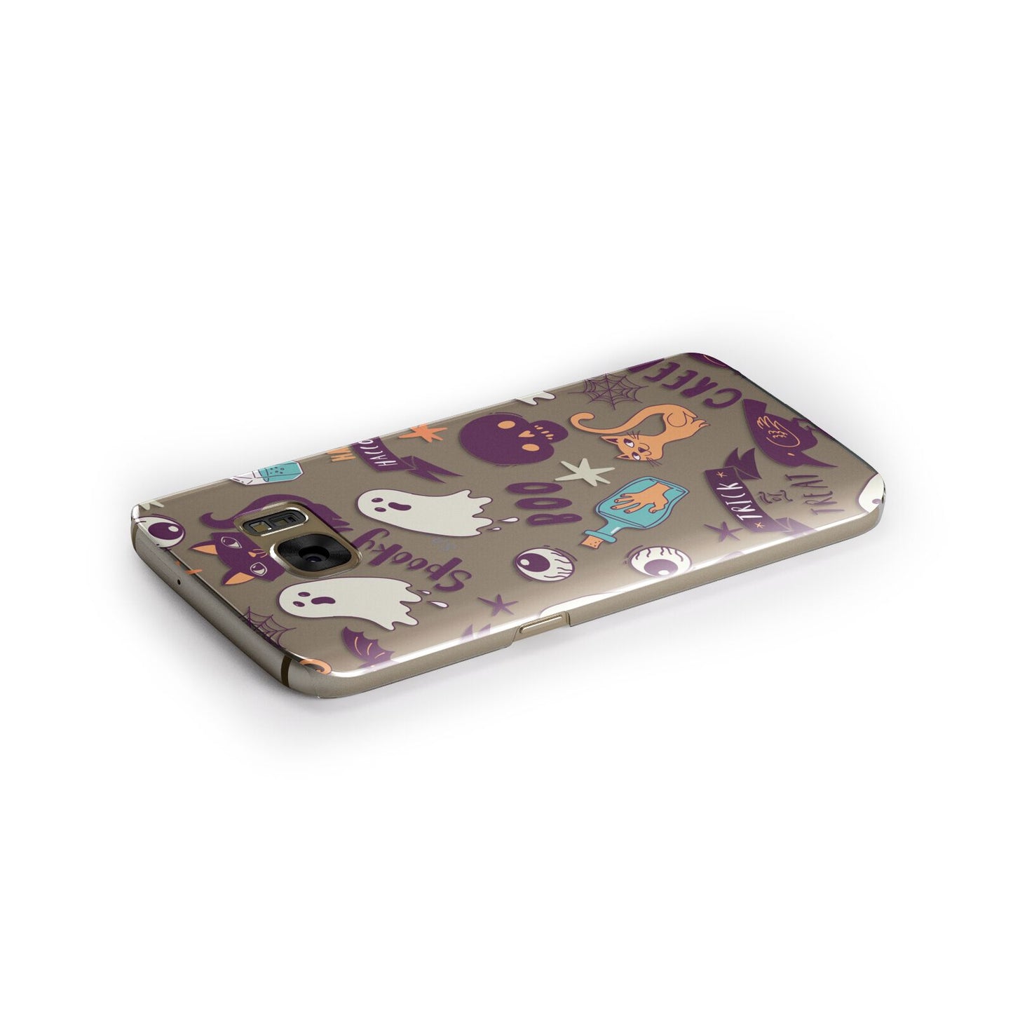 Wacky Purple and Orange Halloween Images Samsung Galaxy Case Side Close Up