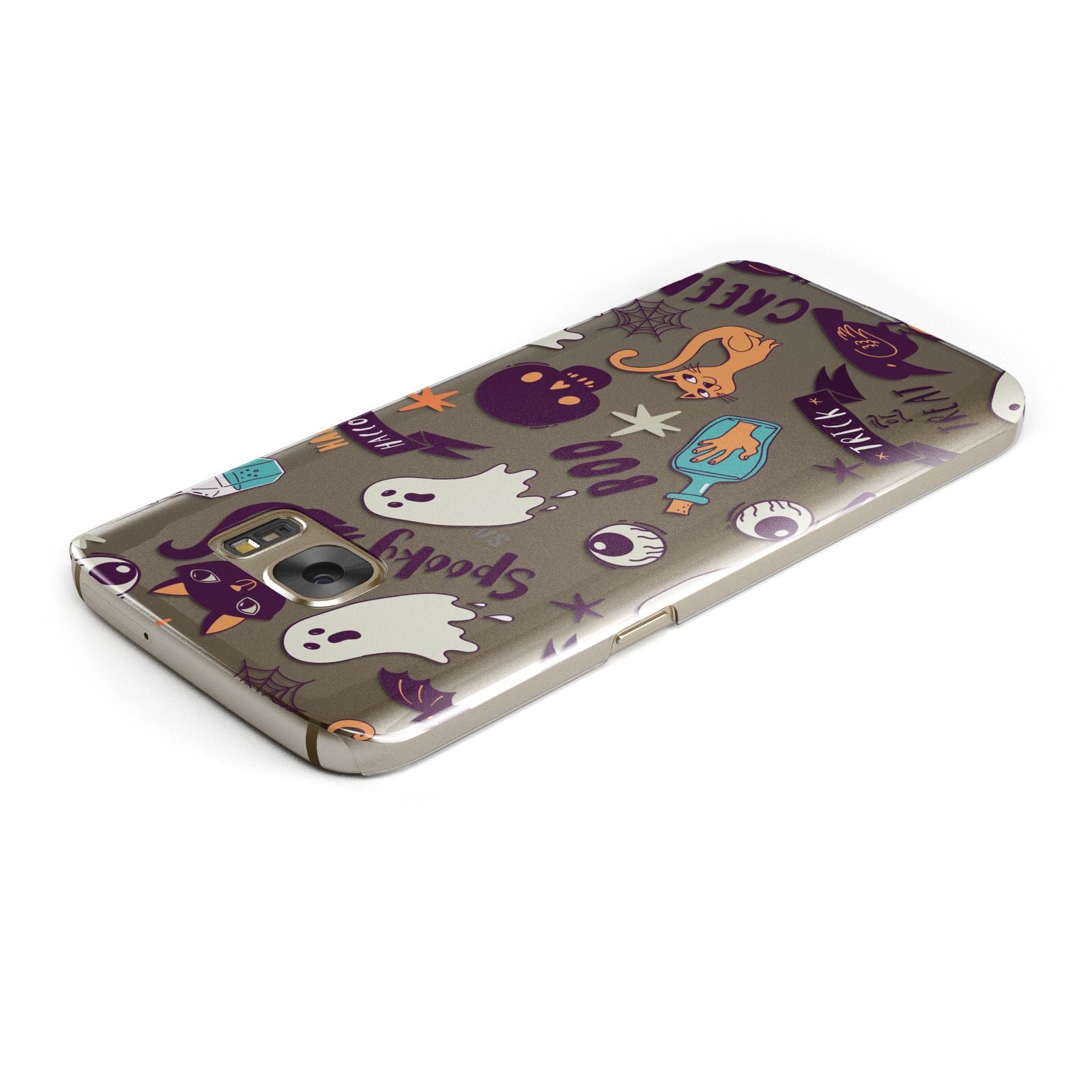 Wacky Purple and Orange Halloween Images Samsung Galaxy Case Top Cutout