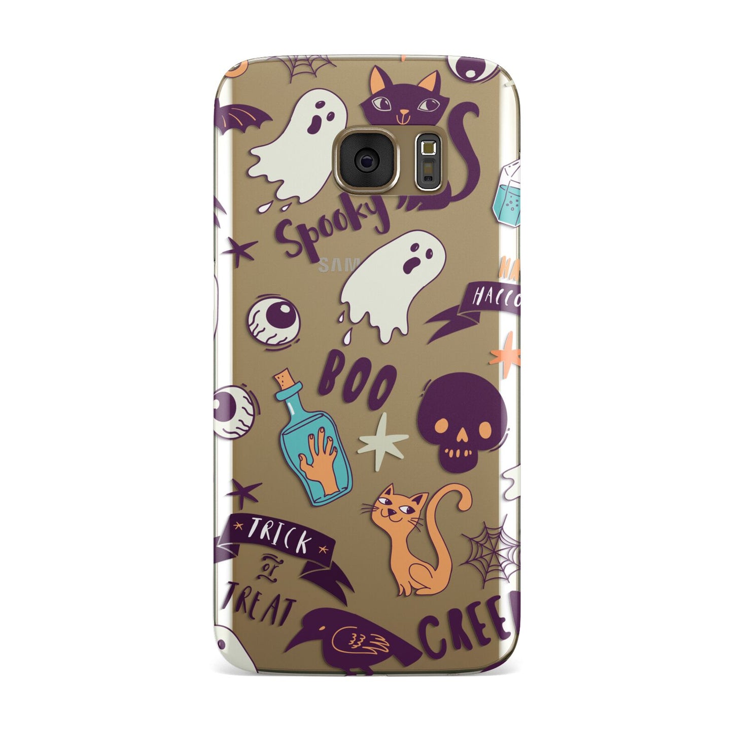 Wacky Purple and Orange Halloween Images Samsung Galaxy Case