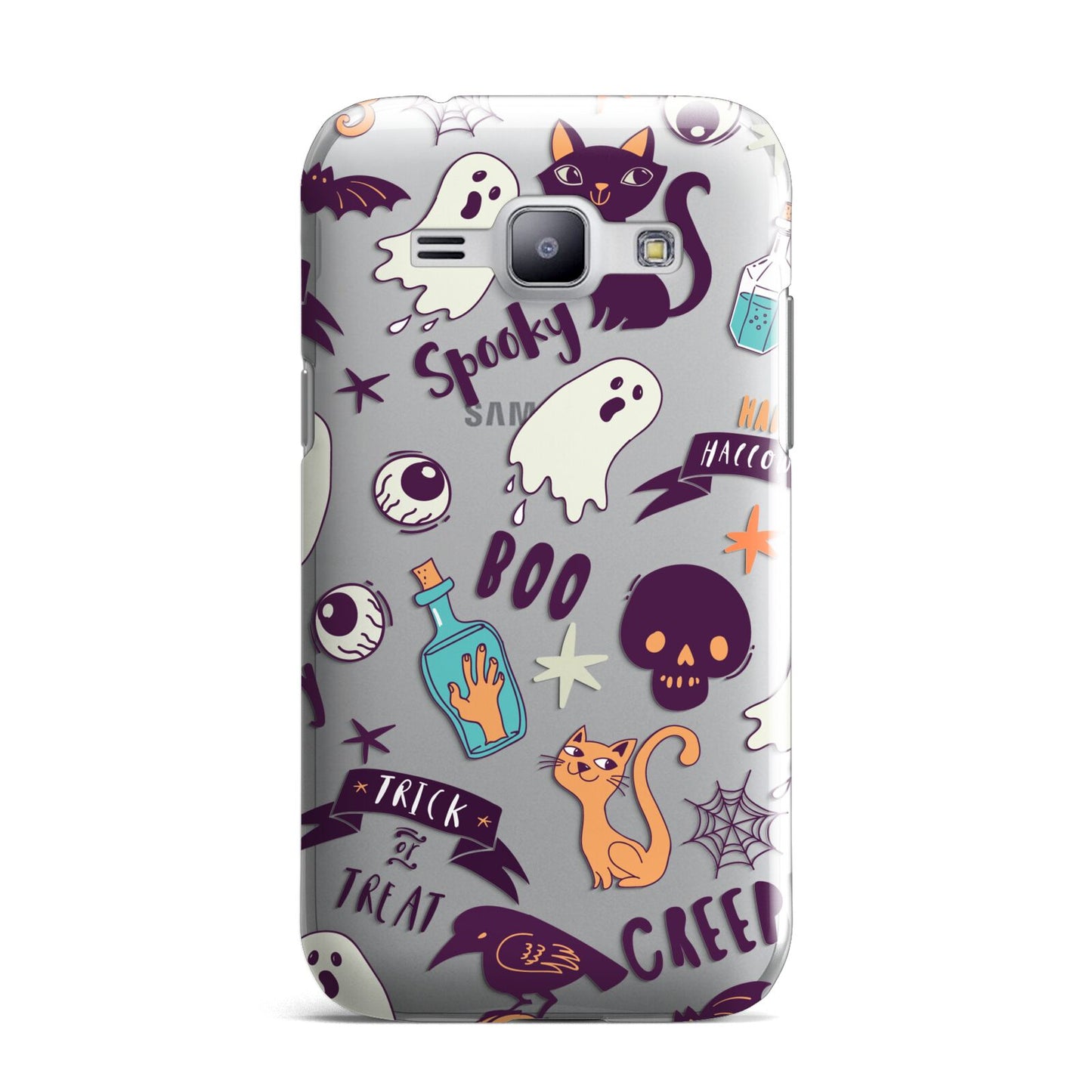 Wacky Purple and Orange Halloween Images Samsung Galaxy J1 2015 Case