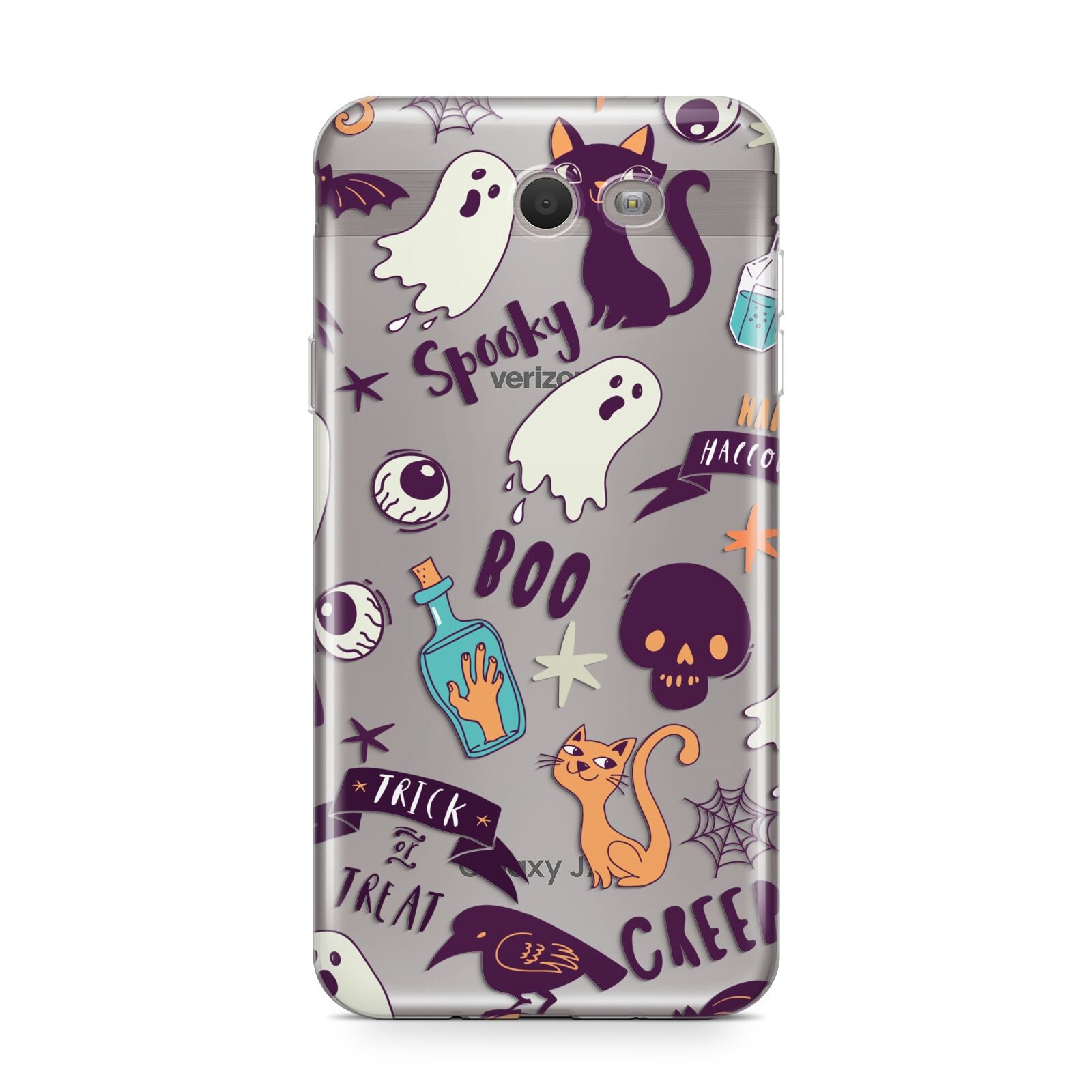 Wacky Purple and Orange Halloween Images Samsung Galaxy J7 2017 Case