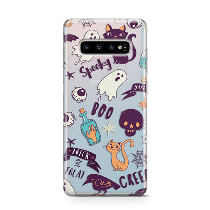 Wacky Purple and Orange Halloween Images Samsung Galaxy S10 Case