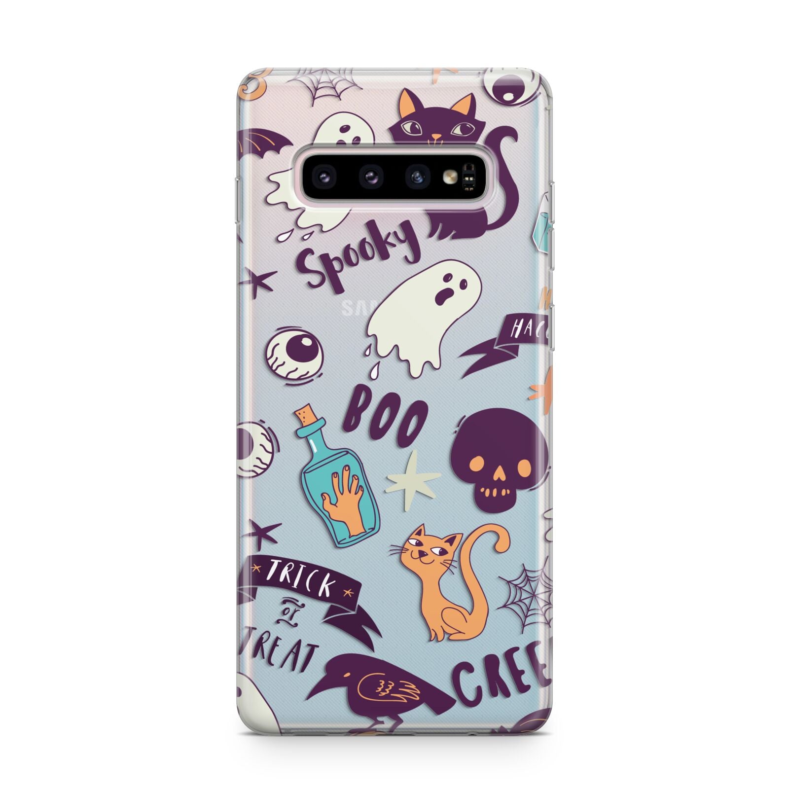 Wacky Purple and Orange Halloween Images Samsung Galaxy S10 Plus Case