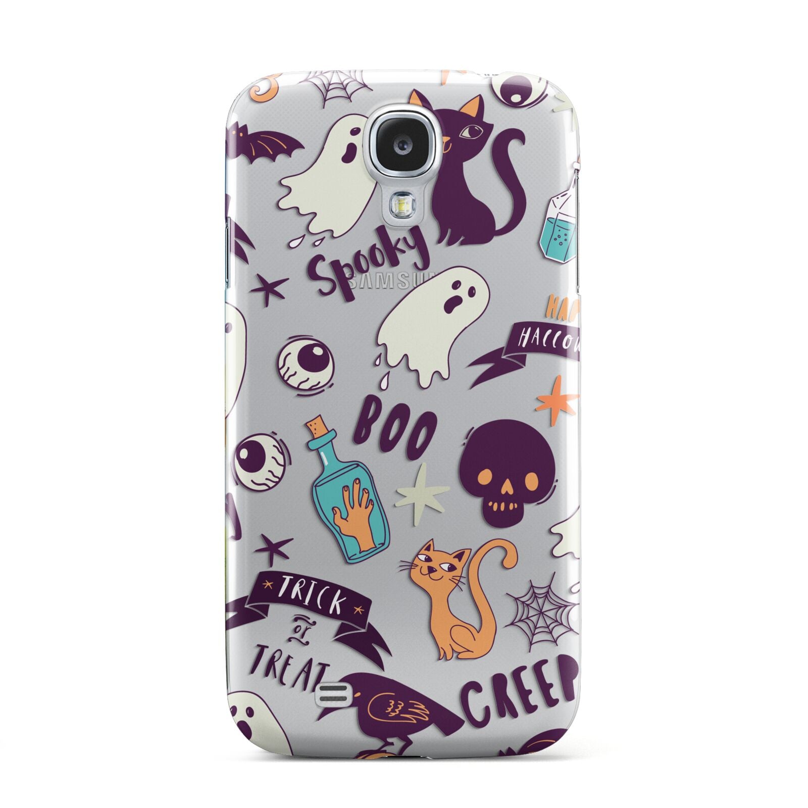 Wacky Purple and Orange Halloween Images Samsung Galaxy S4 Case