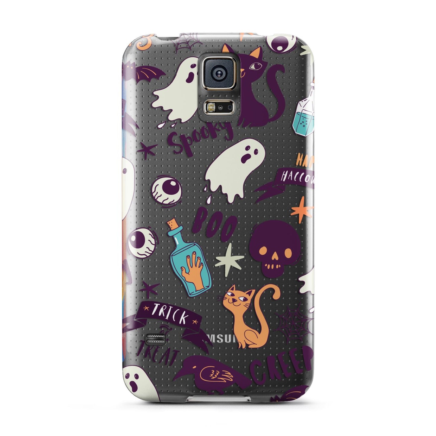 Wacky Purple and Orange Halloween Images Samsung Galaxy S5 Case