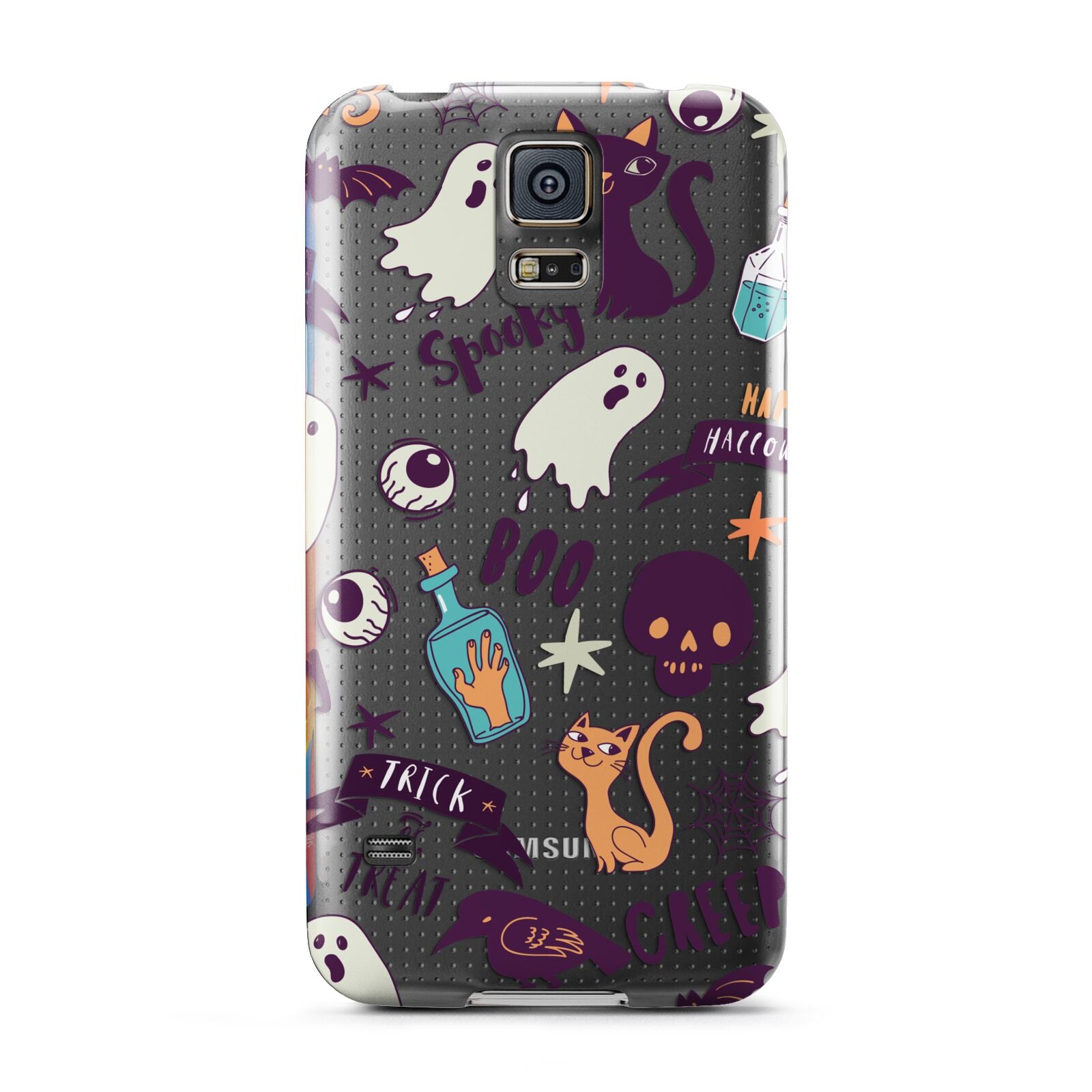 Wacky Purple and Orange Halloween Images Samsung Galaxy S5 Case