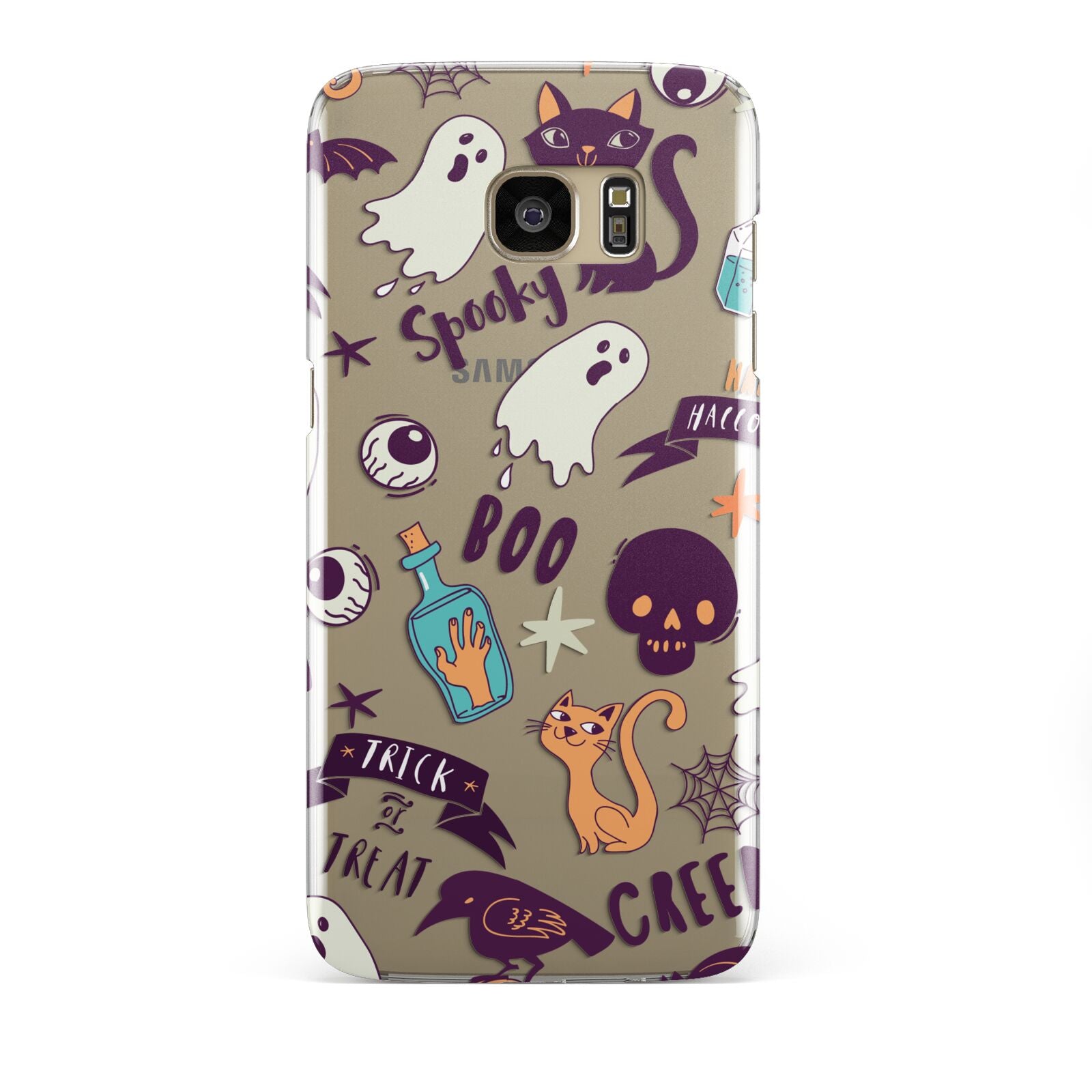 Wacky Purple and Orange Halloween Images Samsung Galaxy S7 Edge Case