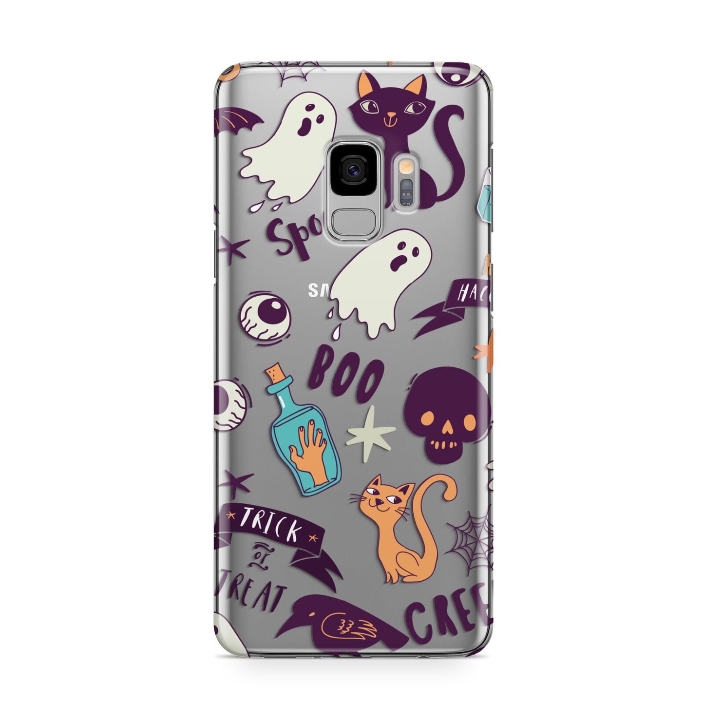 Wacky Purple and Orange Halloween Images Samsung Galaxy S9 Case