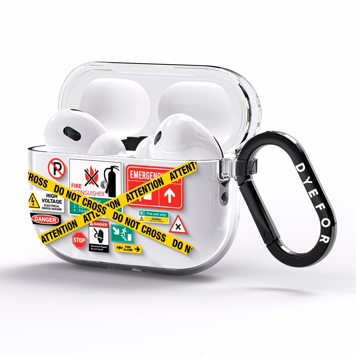 Warning Labels AirPods Pro Clear Case Side Image