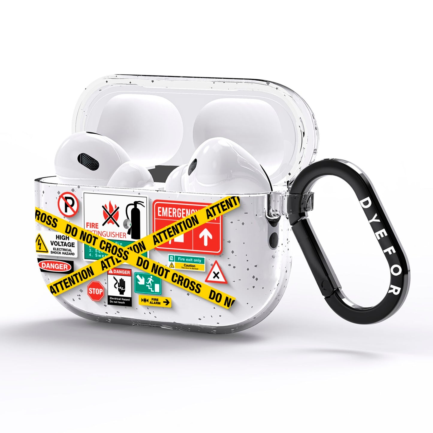 Warning Labels AirPods Pro Glitter Case Side Image