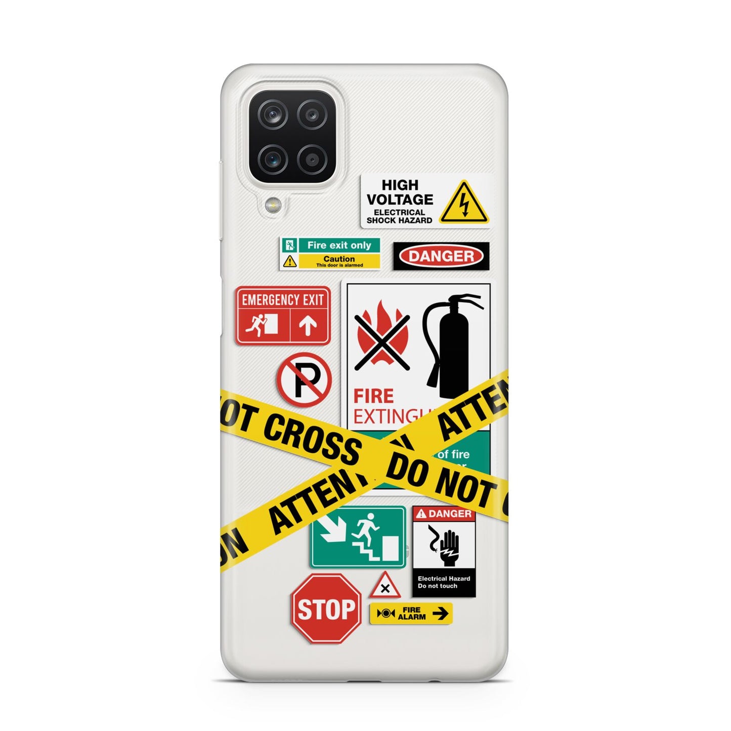 Warning Labels Samsung A12 Case