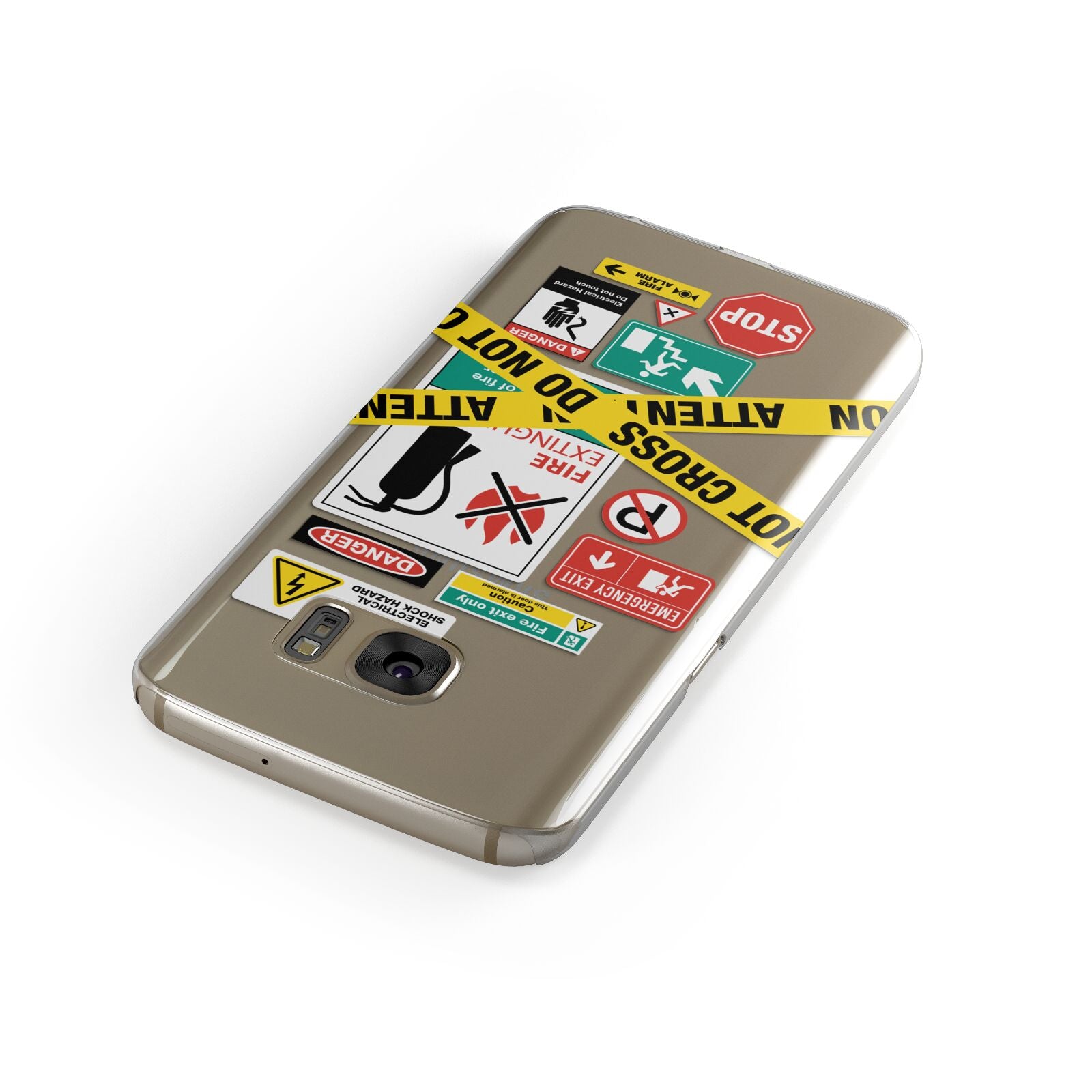 Warning Labels Samsung Galaxy Case Front Close Up