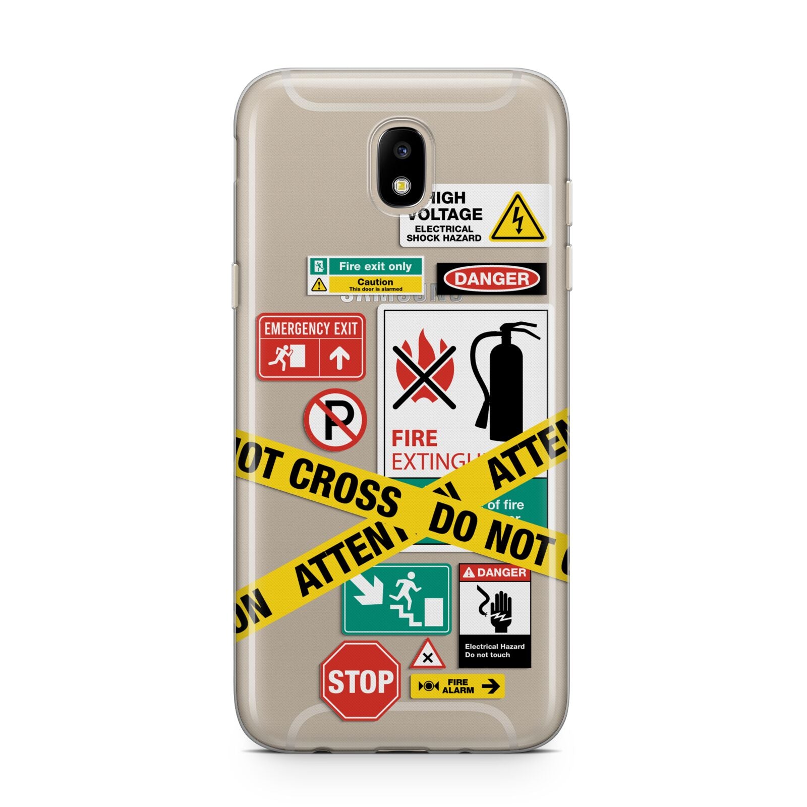 Warning Labels Samsung J5 2017 Case