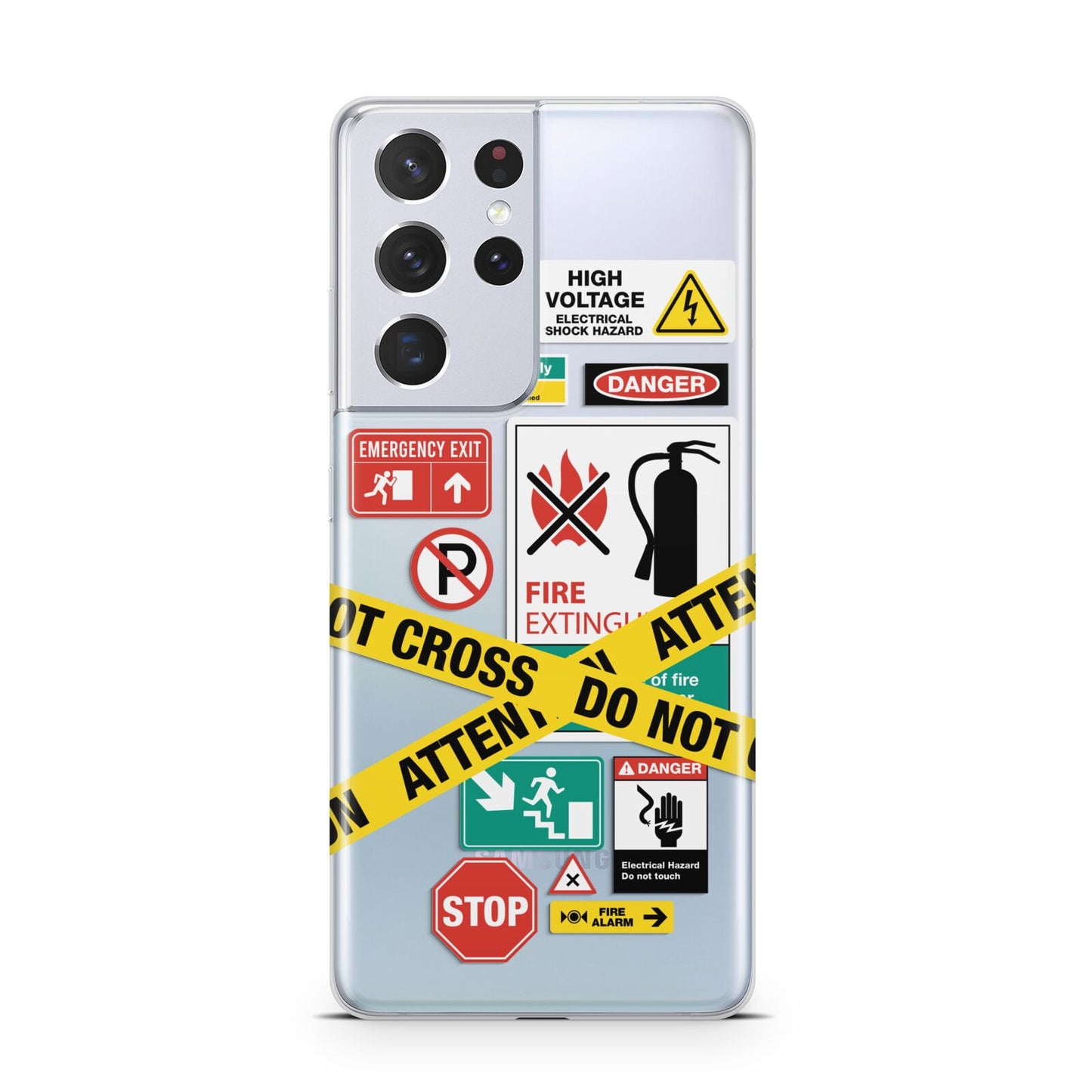 Warning Labels Samsung S21 Ultra Case