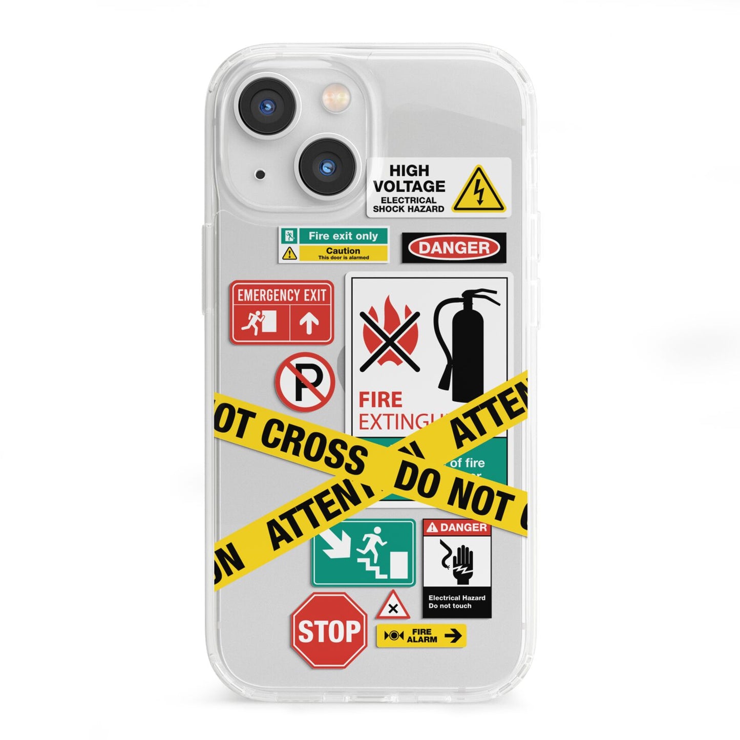 Warning Labels iPhone 13 Mini Clear Bumper Case