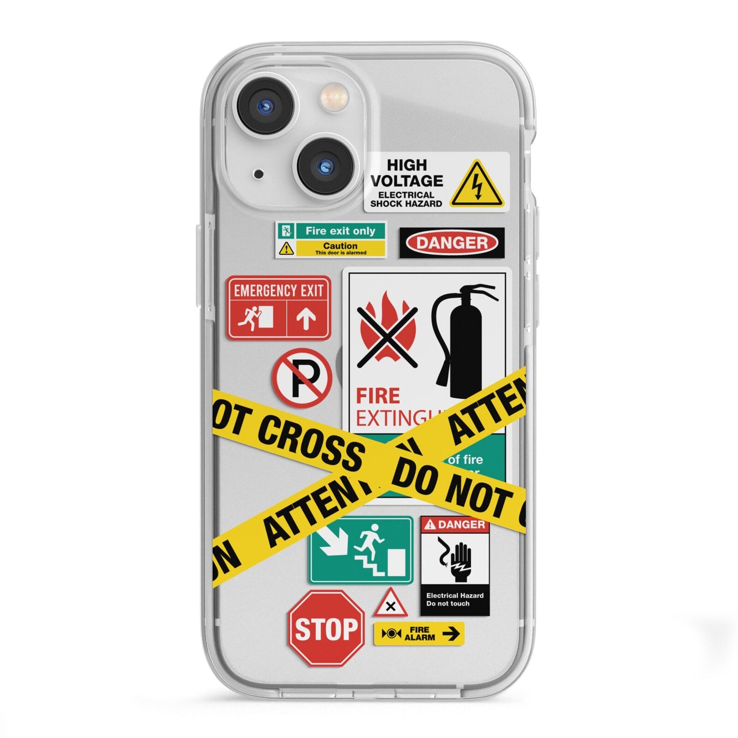 Warning Labels iPhone 13 Mini TPU Impact Case with White Edges