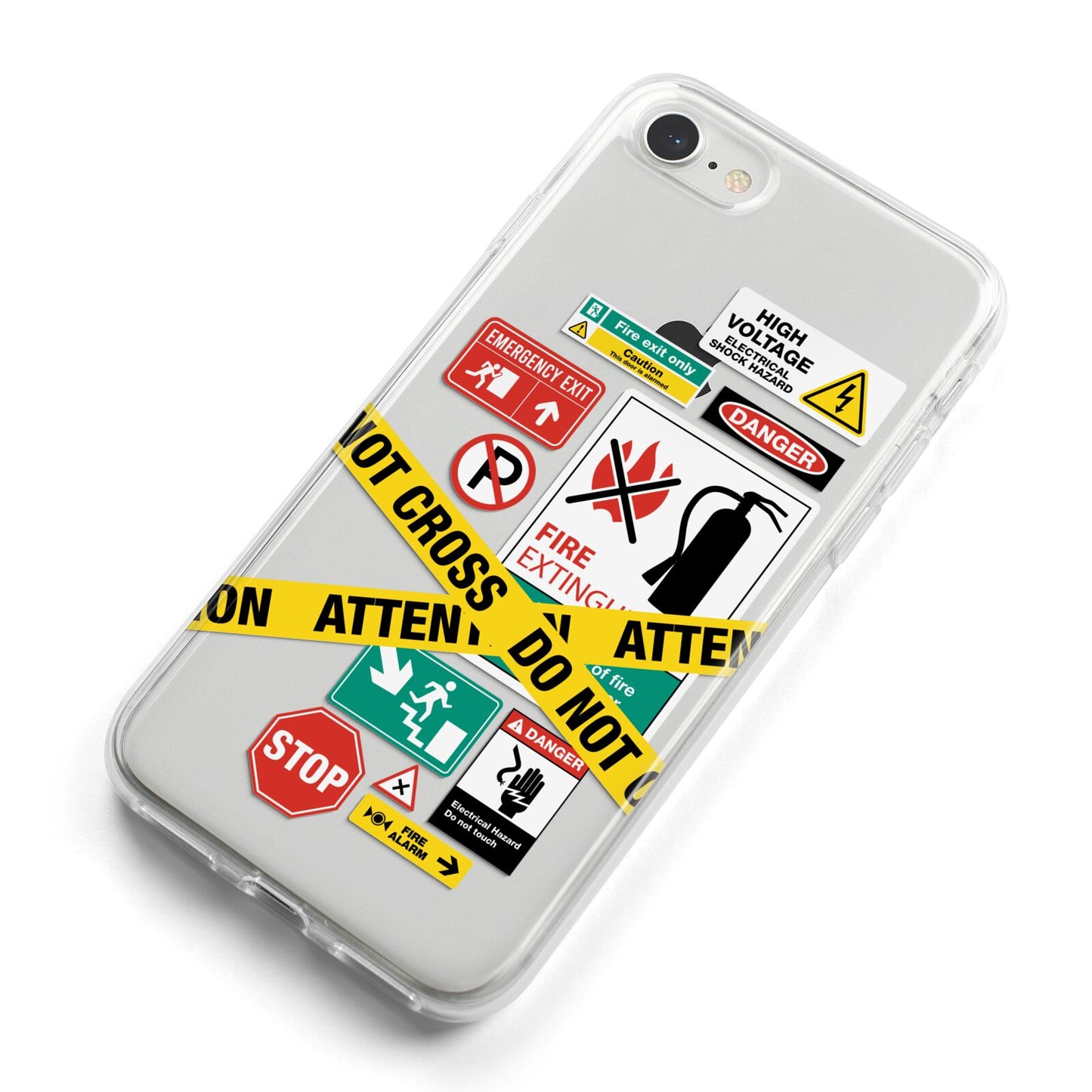 Warning Labels iPhone 8 Bumper Case on Silver iPhone Alternative Image