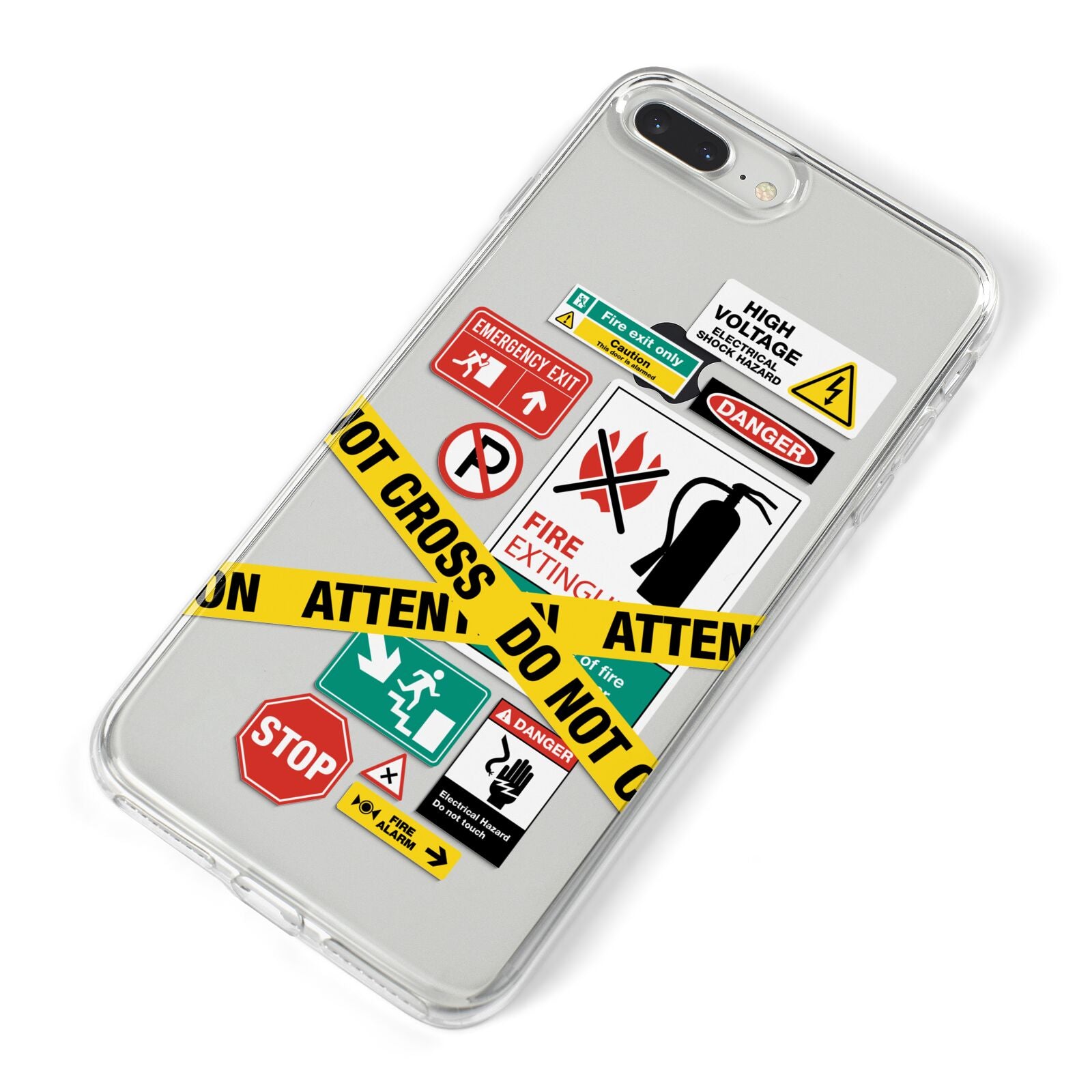 Warning Labels iPhone 8 Plus Bumper Case on Silver iPhone Alternative Image