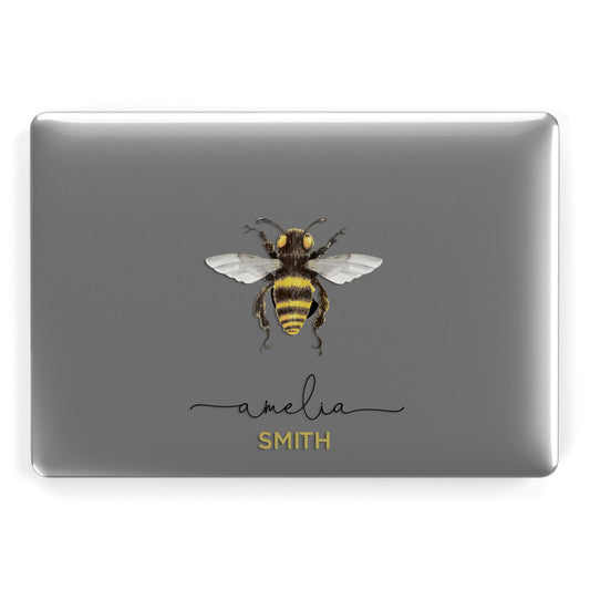 Watercolour Bee Personalised Name Apple MacBook Case