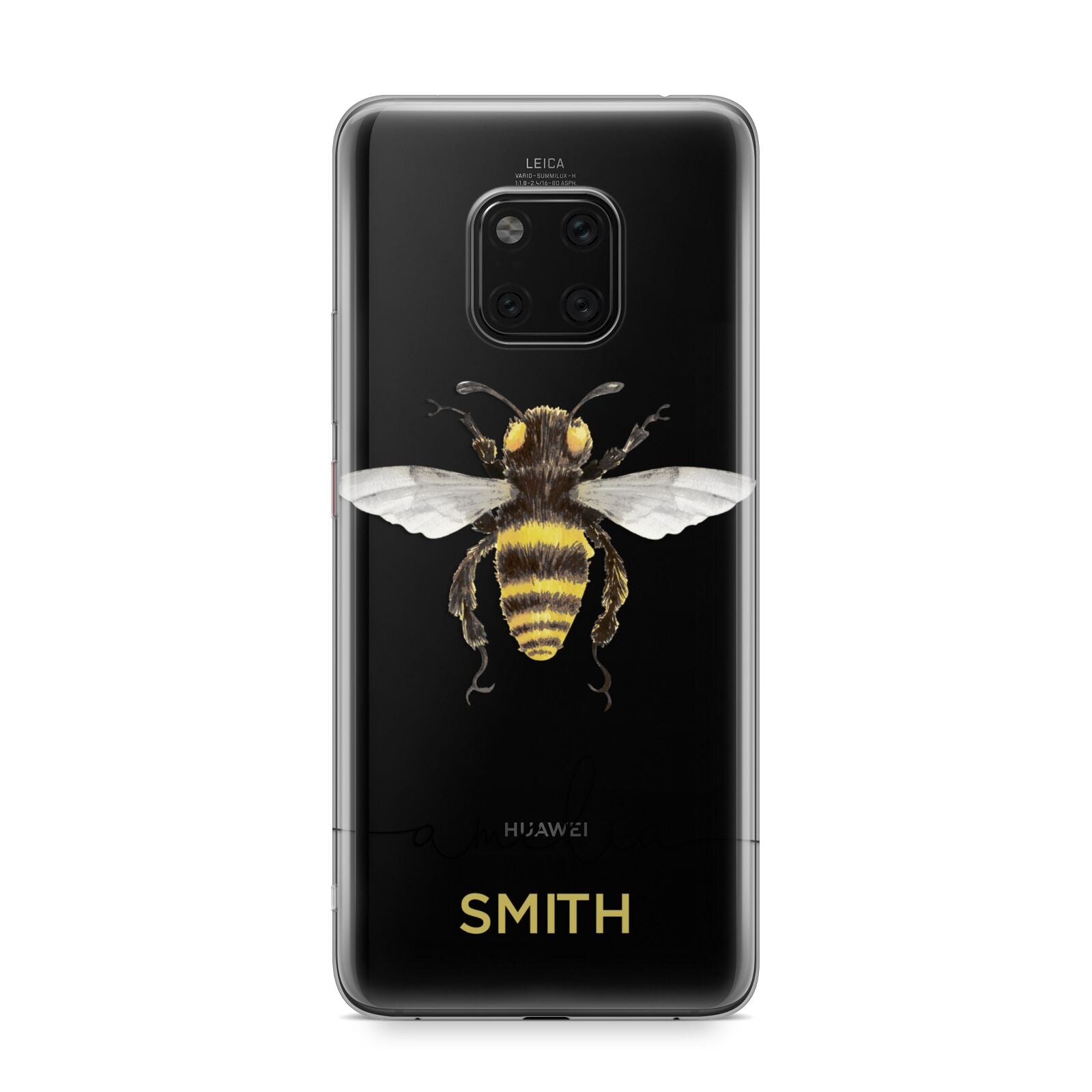 Watercolour Bee Personalised Name Huawei Mate 20 Pro Phone Case