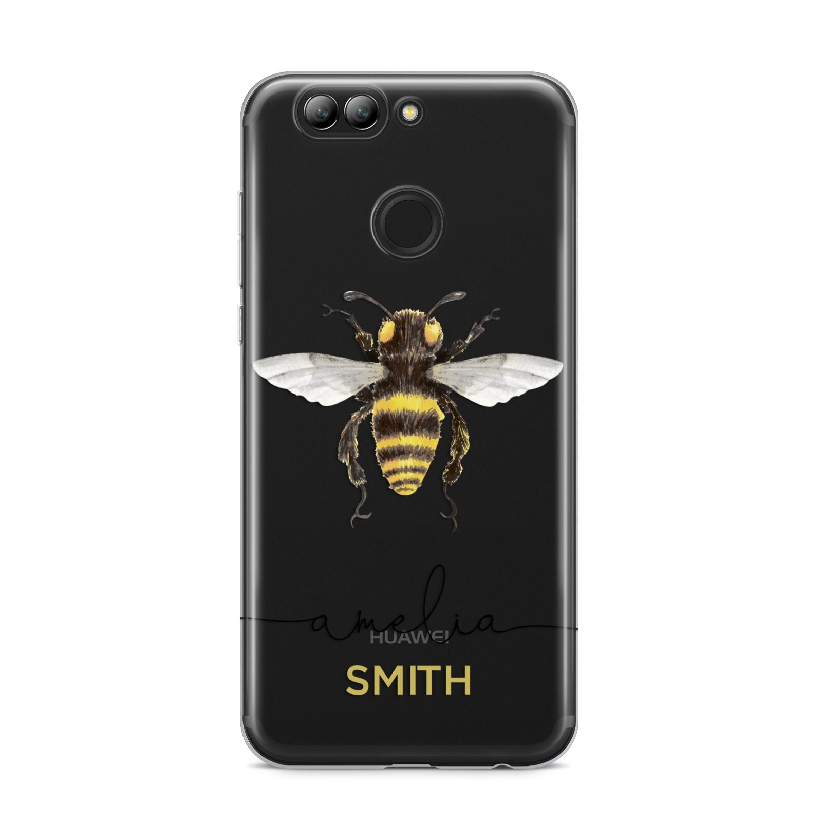 Watercolour Bee Personalised Name Huawei Nova 2s Phone Case