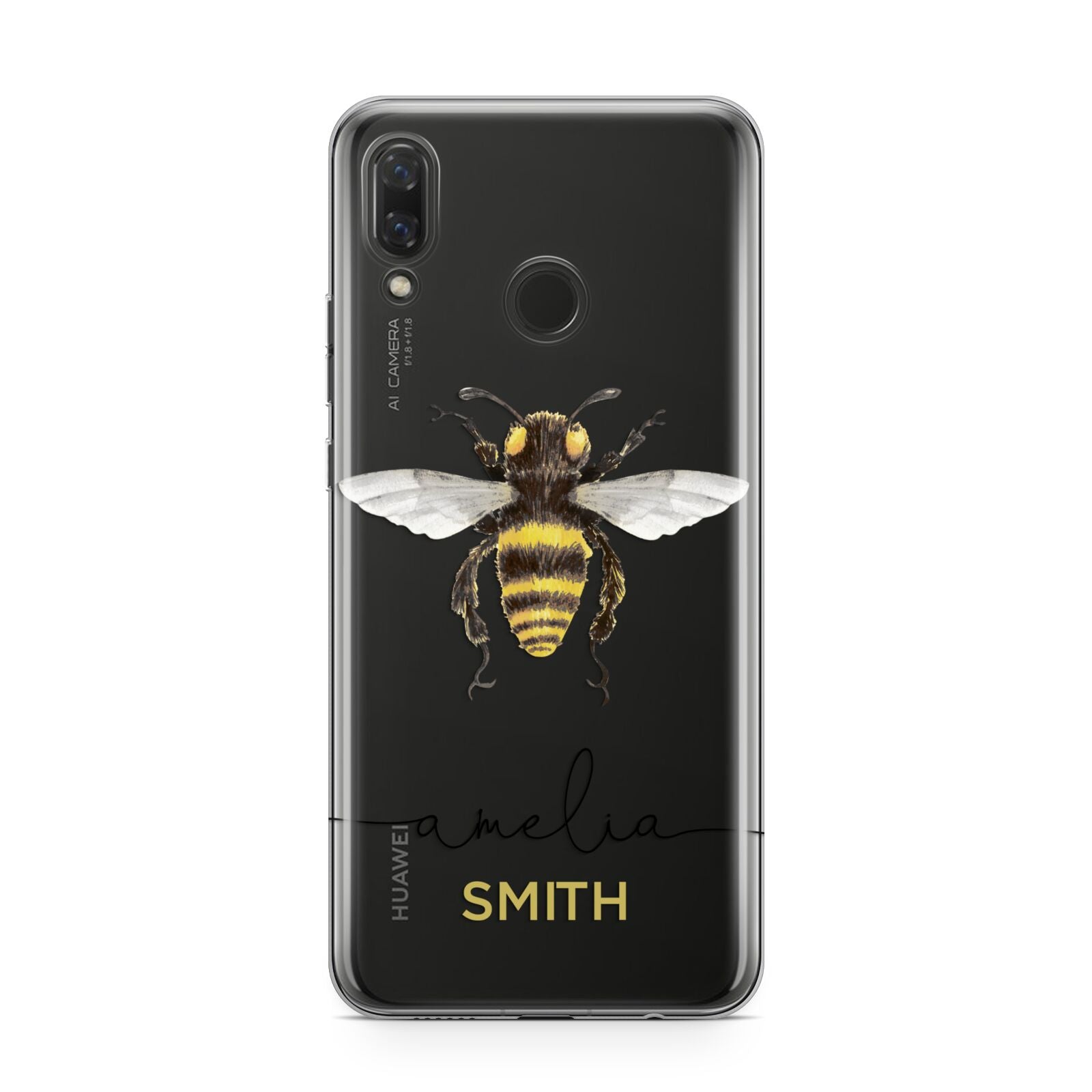 Watercolour Bee Personalised Name Huawei Nova 3 Phone Case