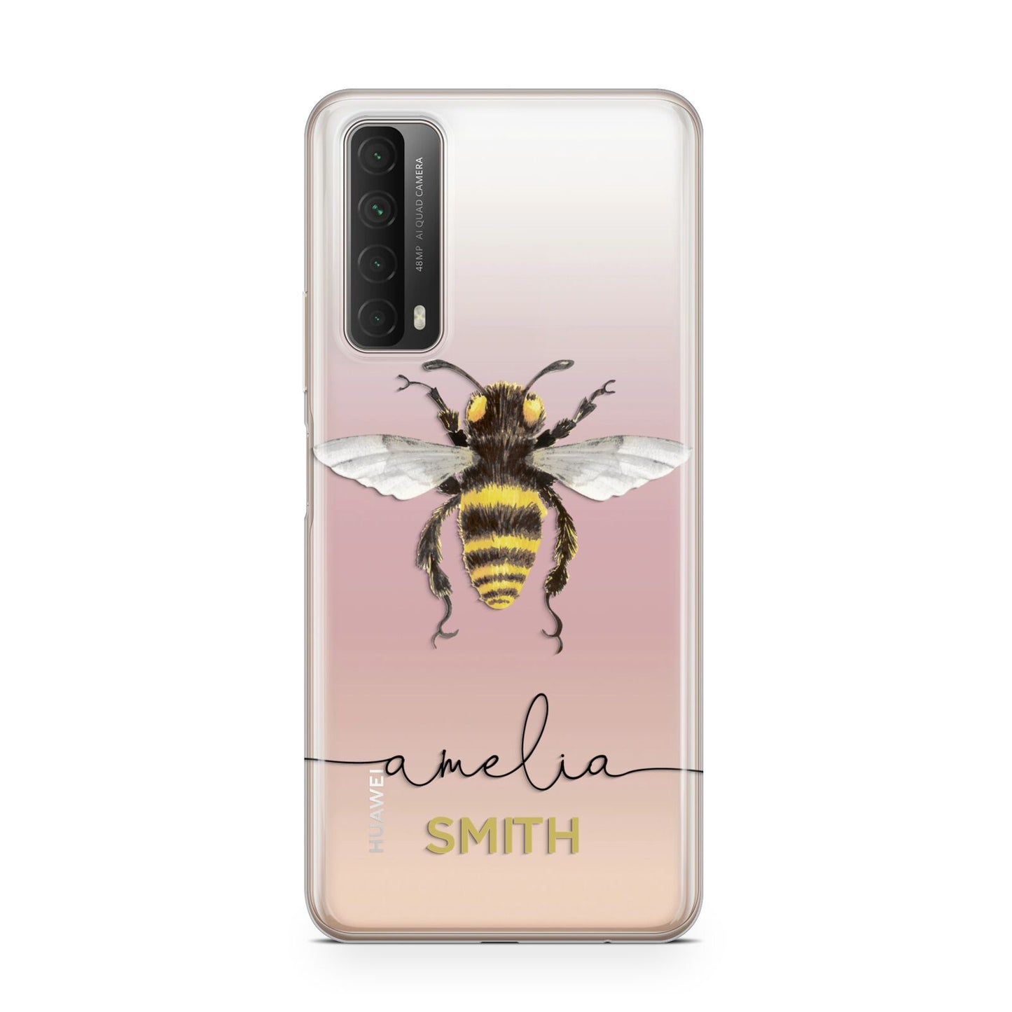 Watercolour Bee Personalised Name Huawei P Smart 2021