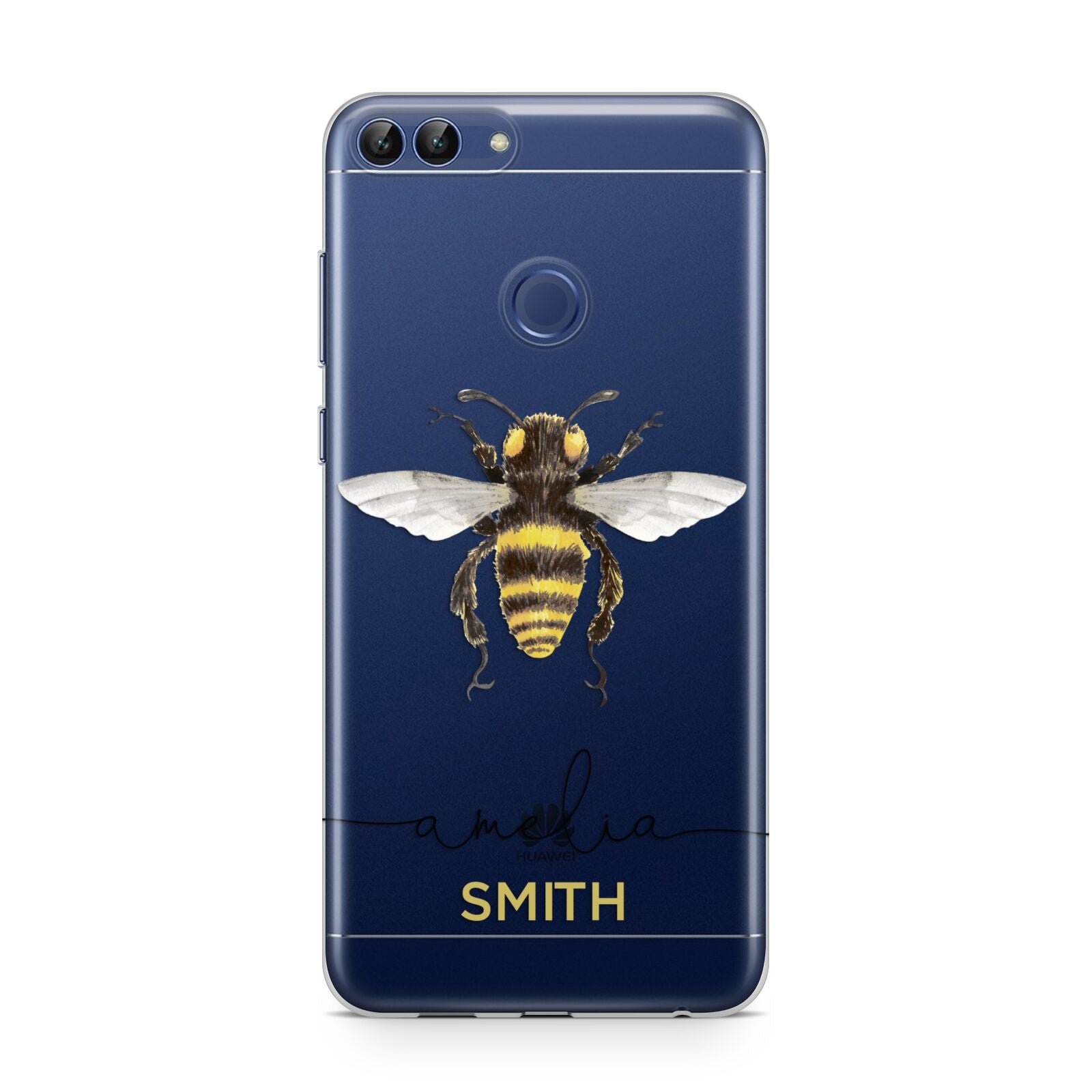 Watercolour Bee Personalised Name Huawei P Smart Case