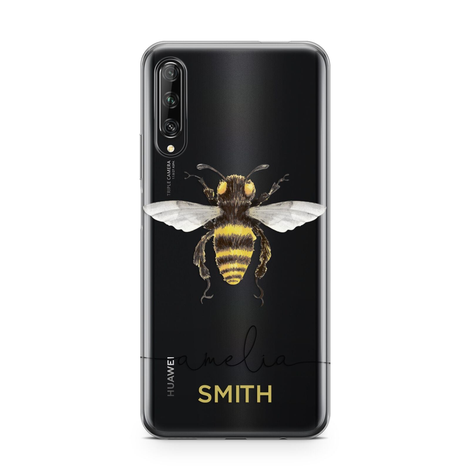 Watercolour Bee Personalised Name Huawei P Smart Pro 2019