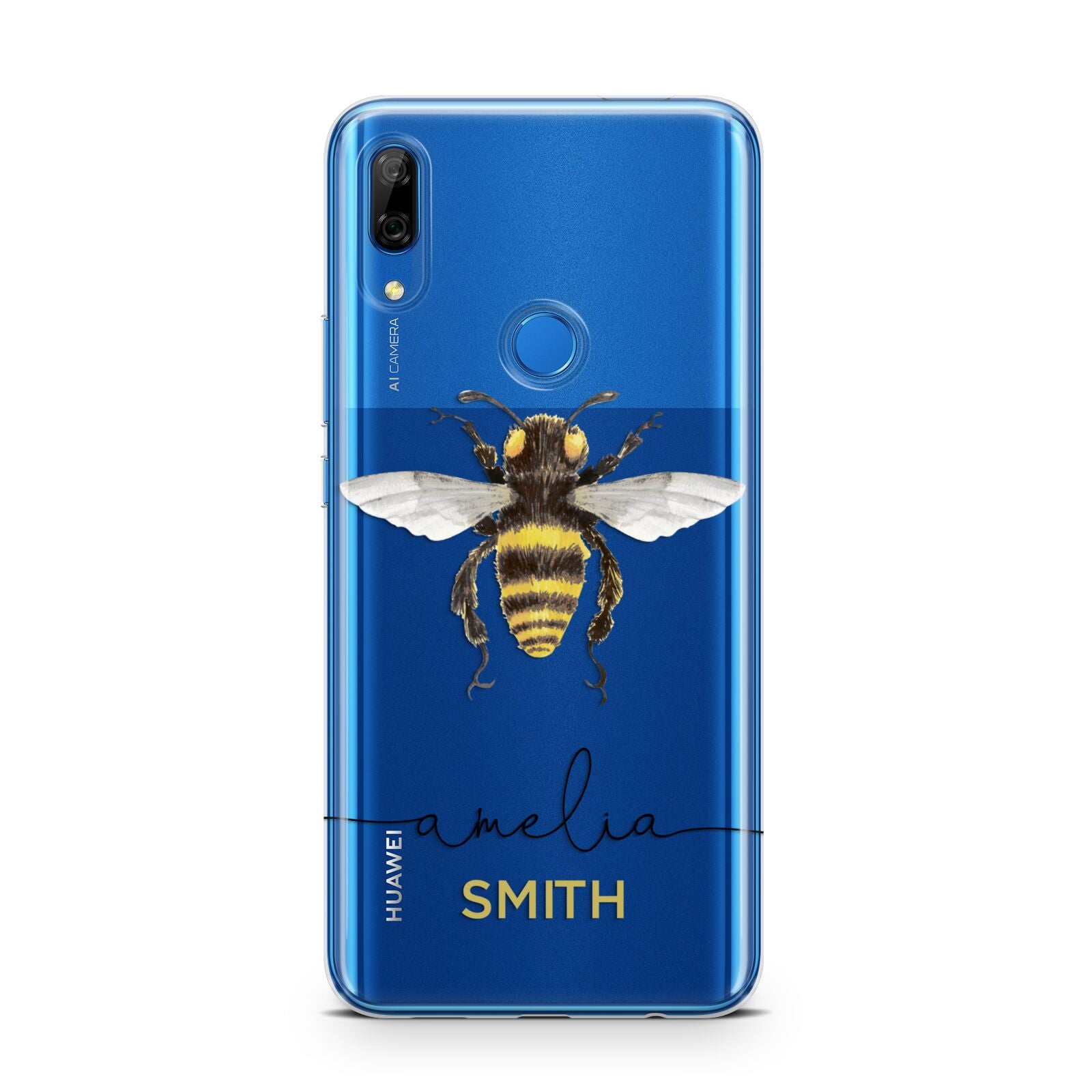 Watercolour Bee Personalised Name Huawei P Smart Z