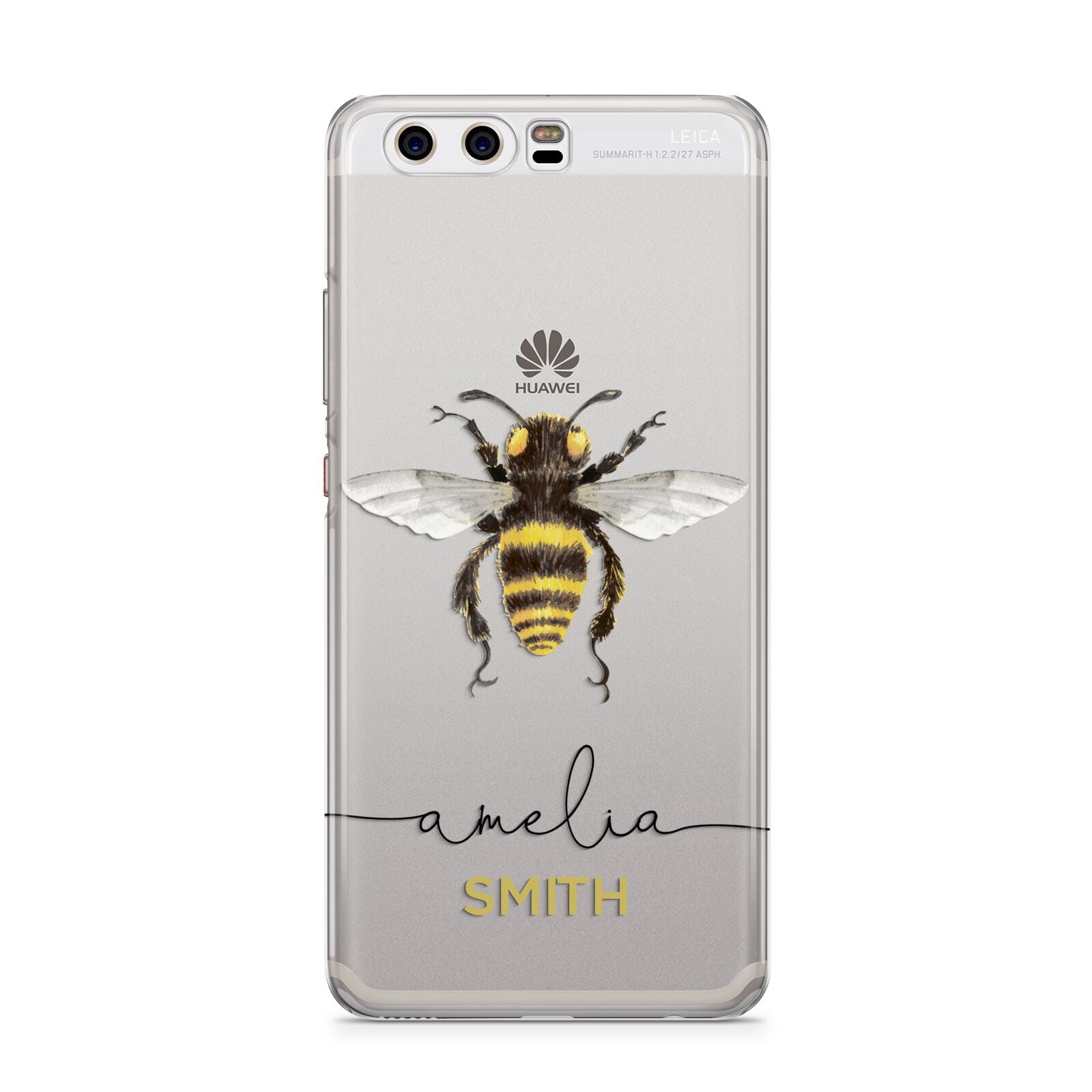 Watercolour Bee Personalised Name Huawei P10 Phone Case