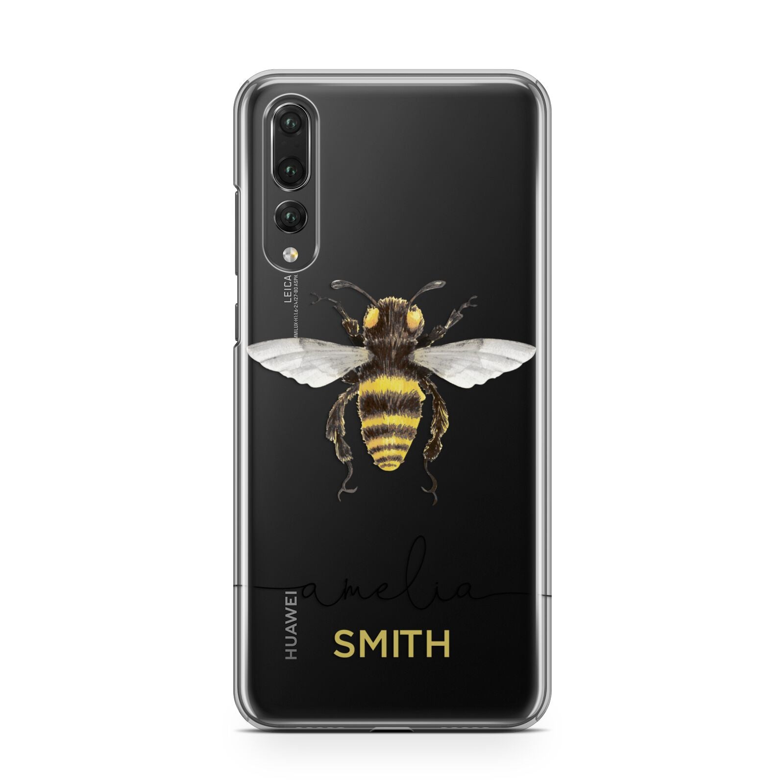 Watercolour Bee Personalised Name Huawei P20 Pro Phone Case