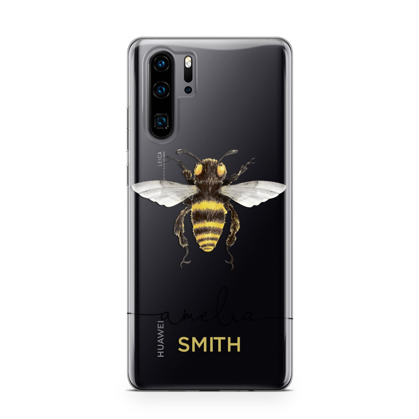 Watercolour Bee Personalised Name Huawei P30 Pro Phone Case