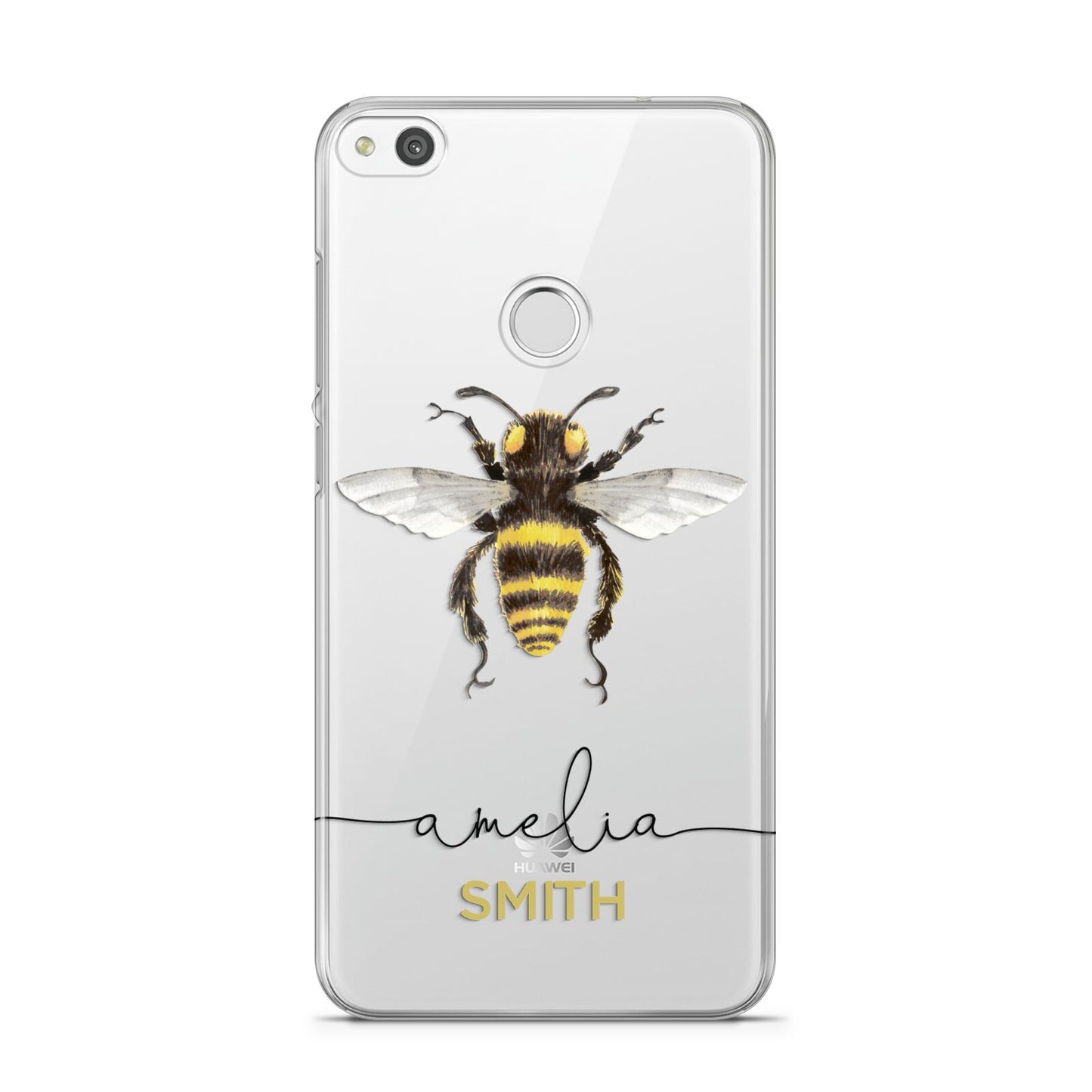 Watercolour Bee Personalised Name Huawei P8 Lite Case