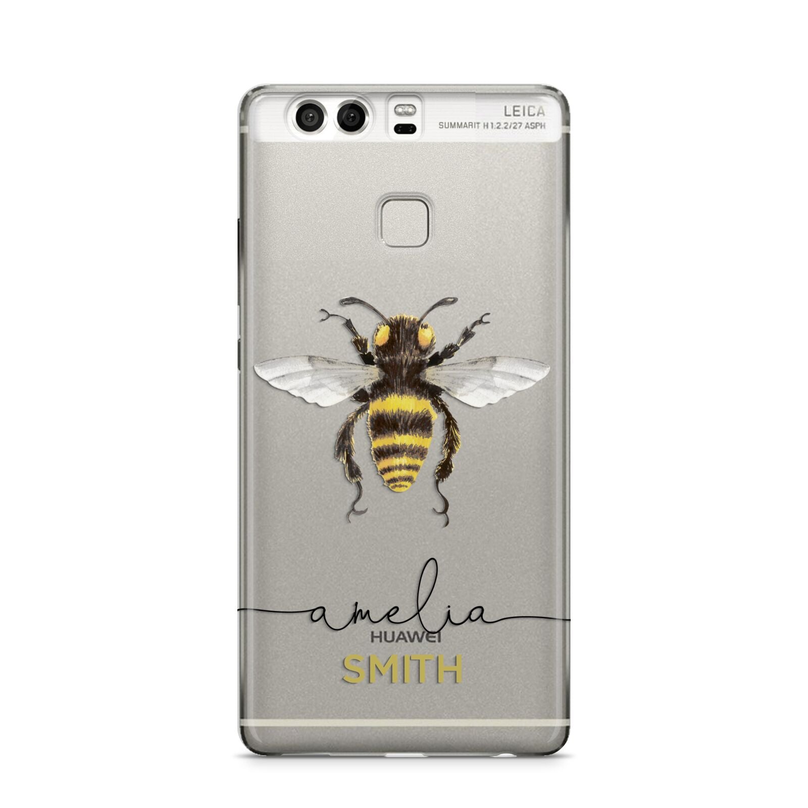 Watercolour Bee Personalised Name Huawei P9 Case