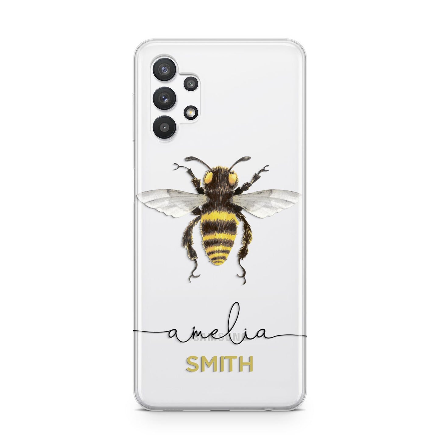 Watercolour Bee Personalised Name Samsung A32 5G Case