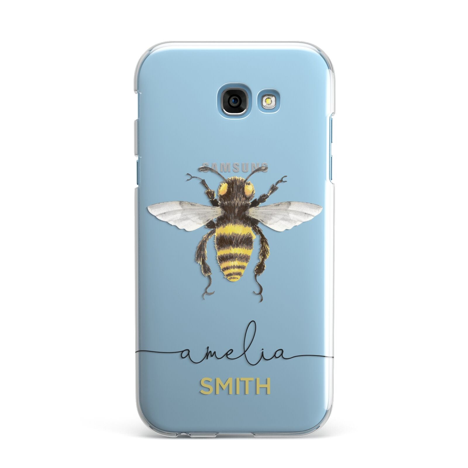 Watercolour Bee Personalised Name Samsung Galaxy A7 2017 Case