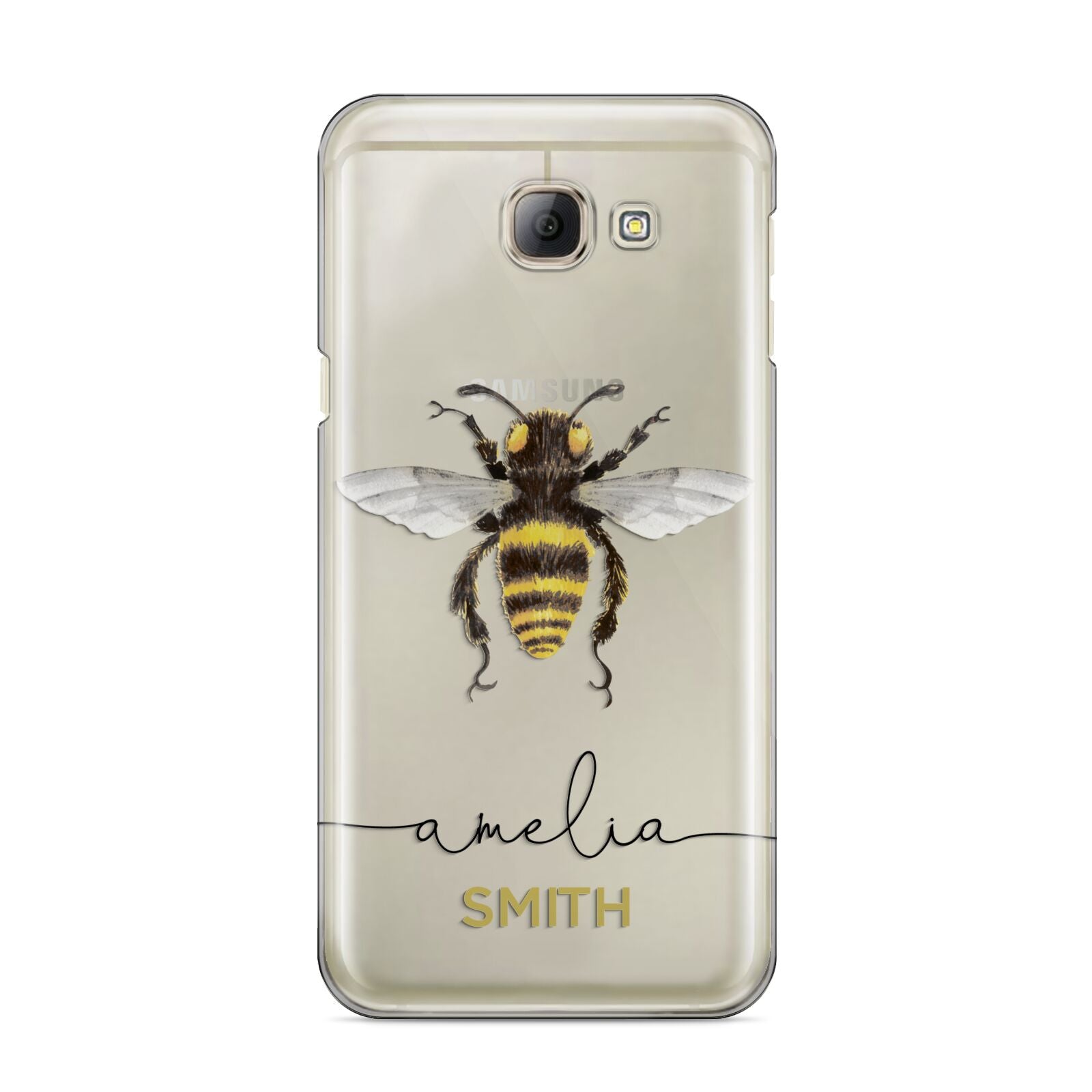 Watercolour Bee Personalised Name Samsung Galaxy A8 2016 Case