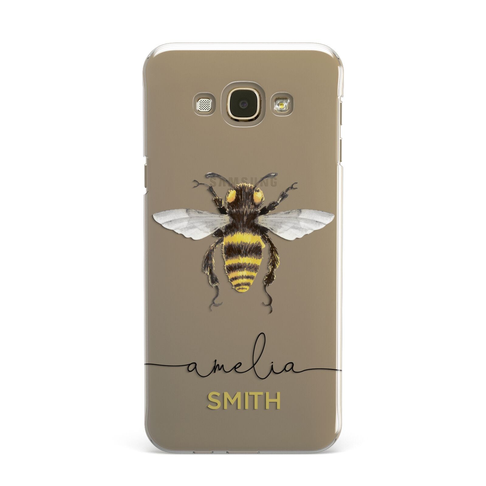 Watercolour Bee Personalised Name Samsung Galaxy A8 Case