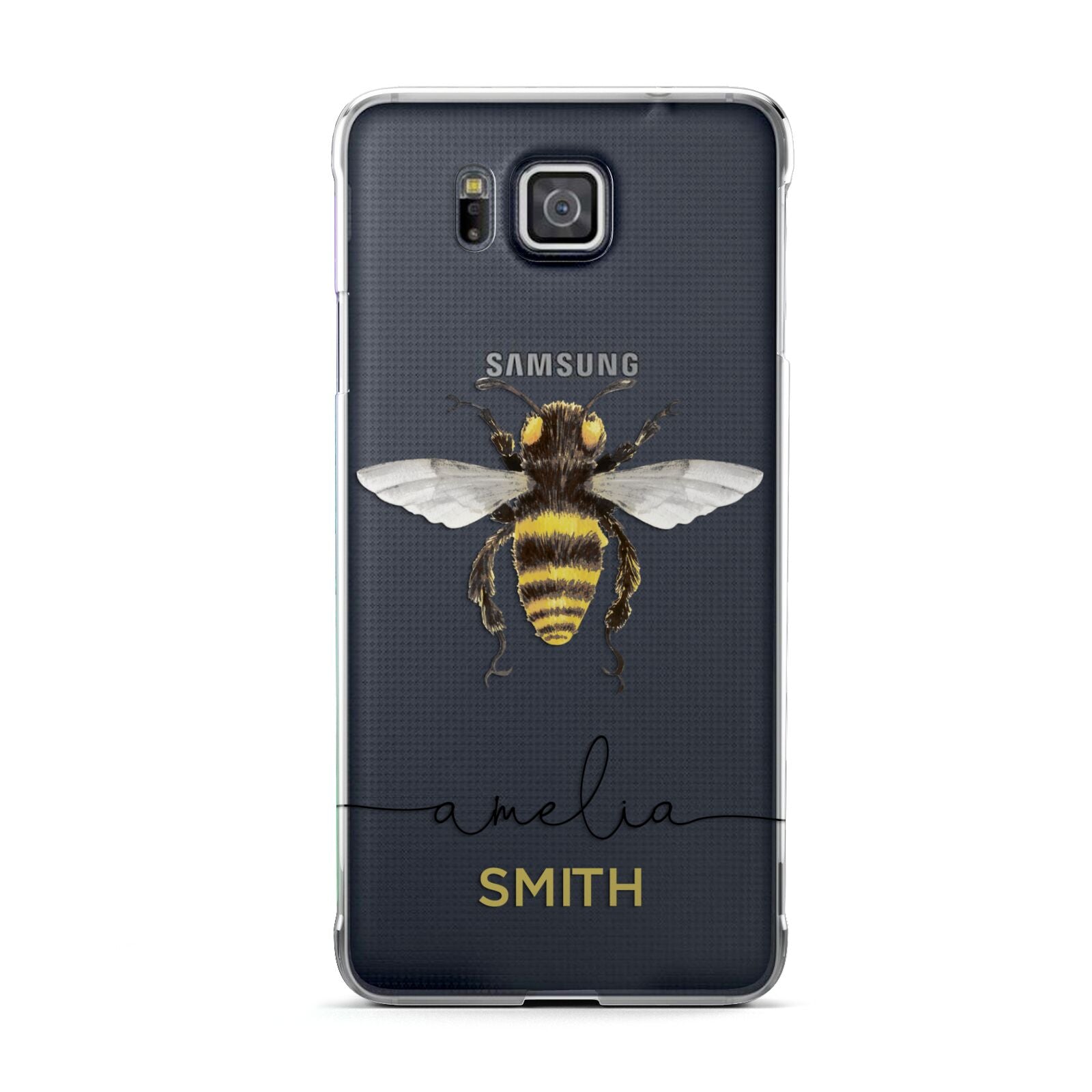 Watercolour Bee Personalised Name Samsung Galaxy Alpha Case