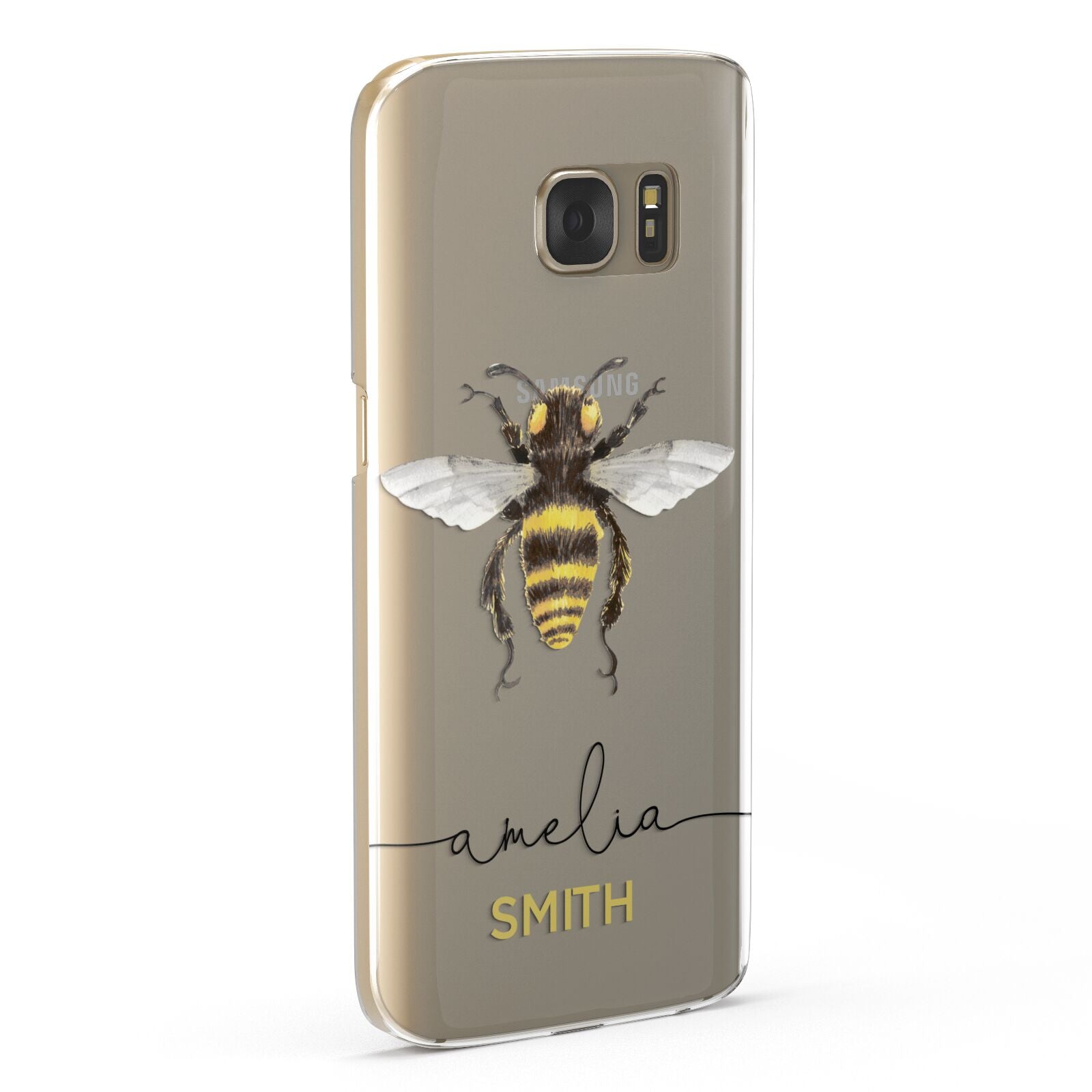 Watercolour Bee Personalised Name Samsung Galaxy Case Fourty Five Degrees