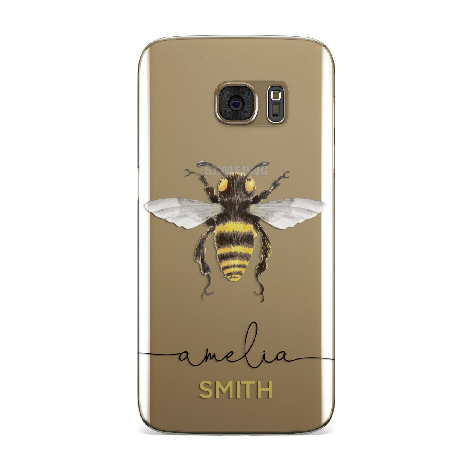 Watercolour Bee Personalised Name Samsung Galaxy Case