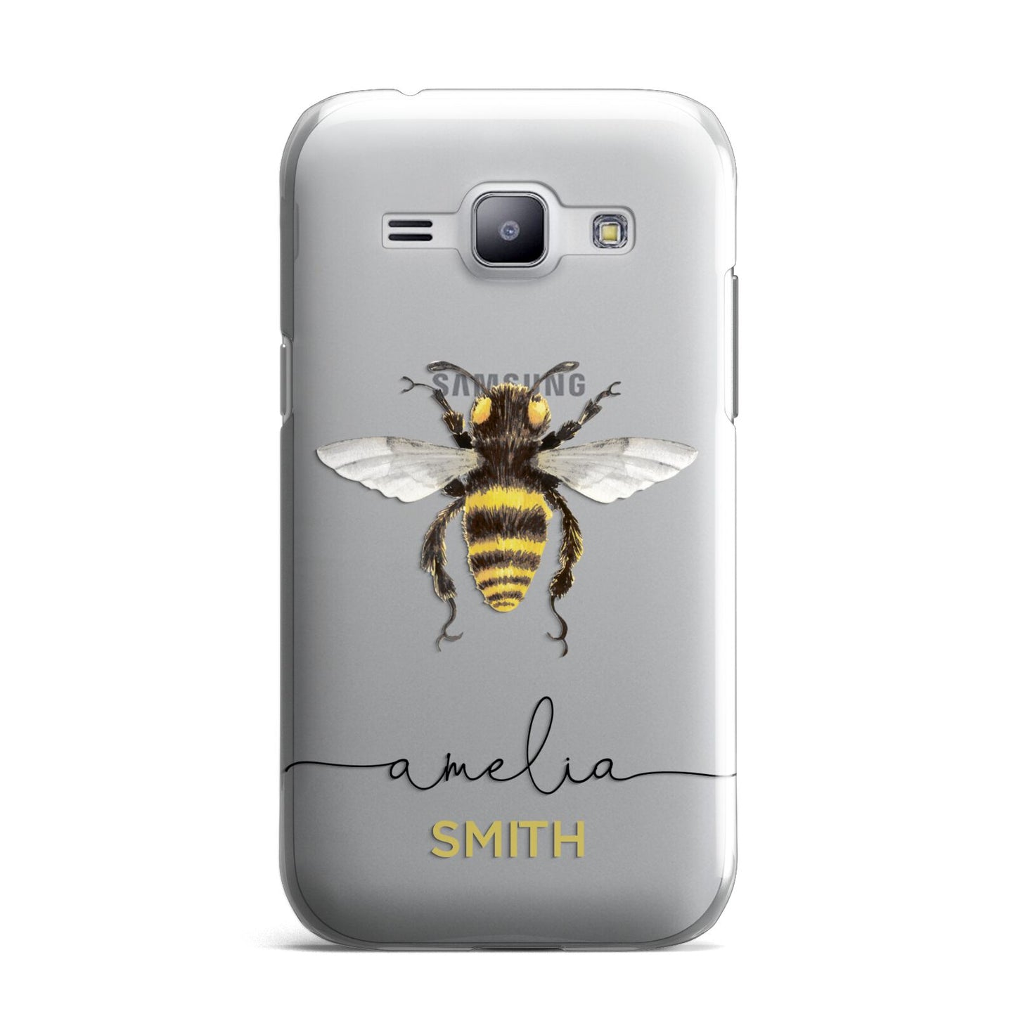 Watercolour Bee Personalised Name Samsung Galaxy J1 2015 Case