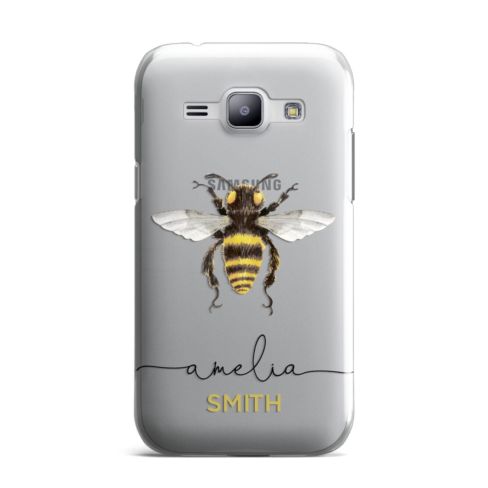 Watercolour Bee Personalised Name Samsung Galaxy J1 2015 Case