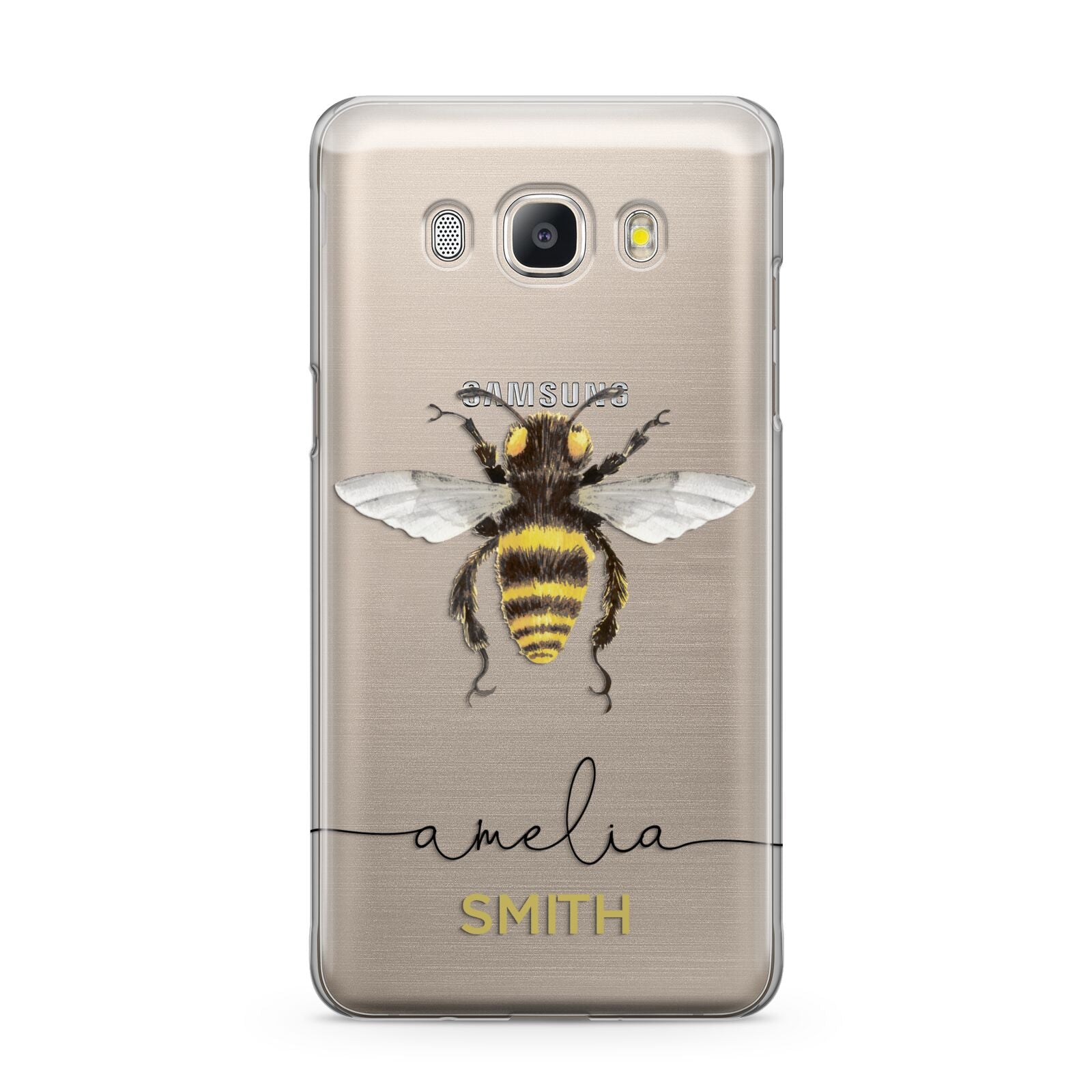 Watercolour Bee Personalised Name Samsung Galaxy J5 2016 Case