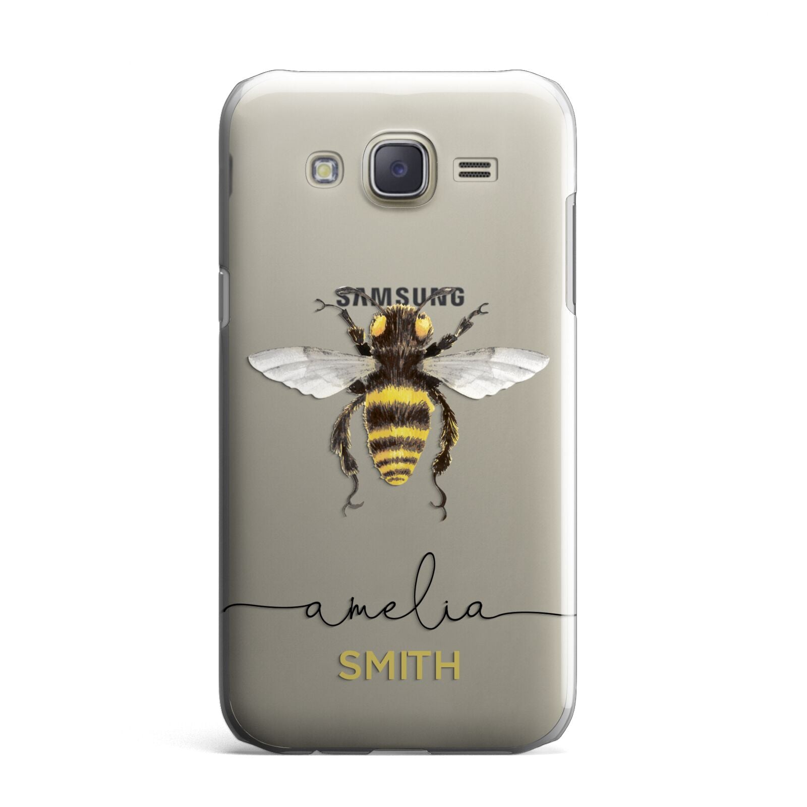 Watercolour Bee Personalised Name Samsung Galaxy J7 Case