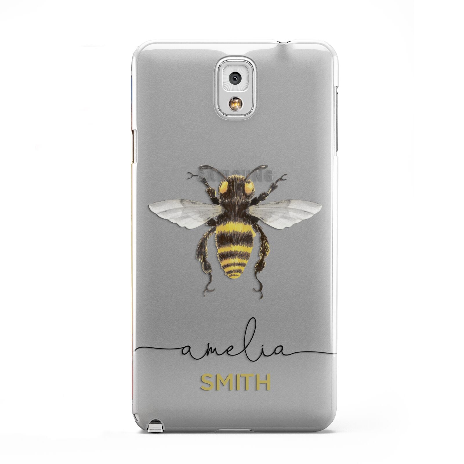 Watercolour Bee Personalised Name Samsung Galaxy Note 3 Case