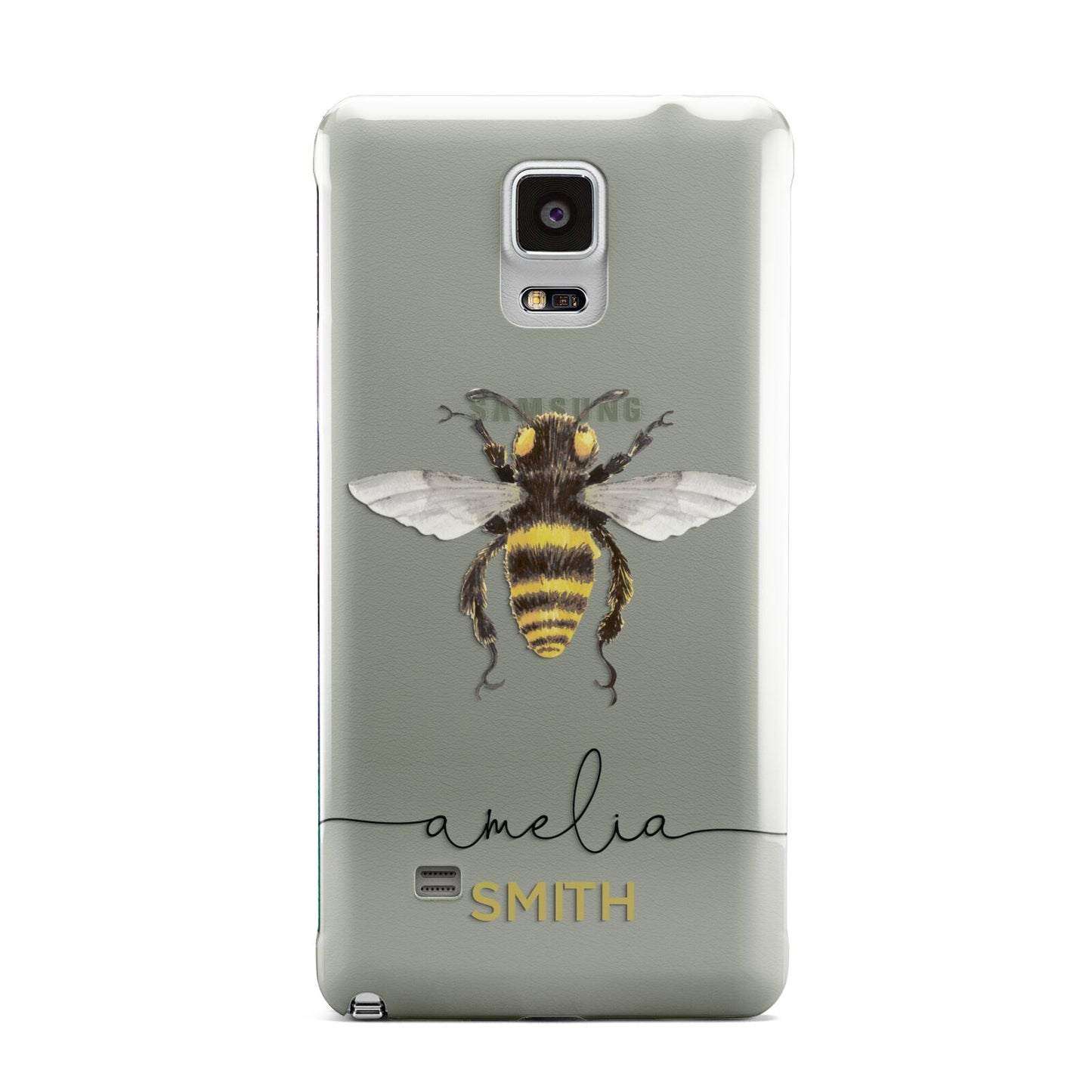 Watercolour Bee Personalised Name Samsung Galaxy Note 4 Case