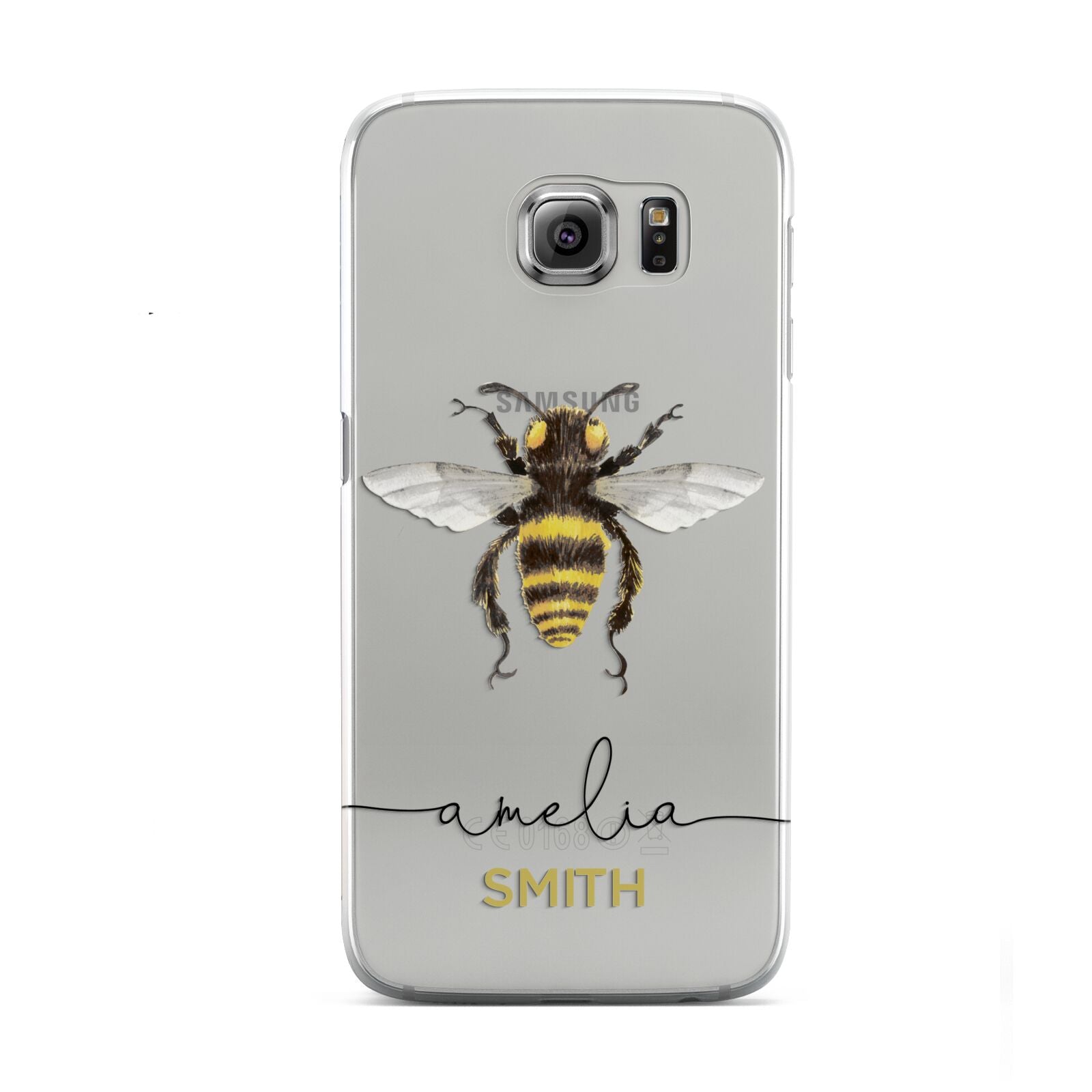 Watercolour Bee Personalised Name Samsung Galaxy S6 Case