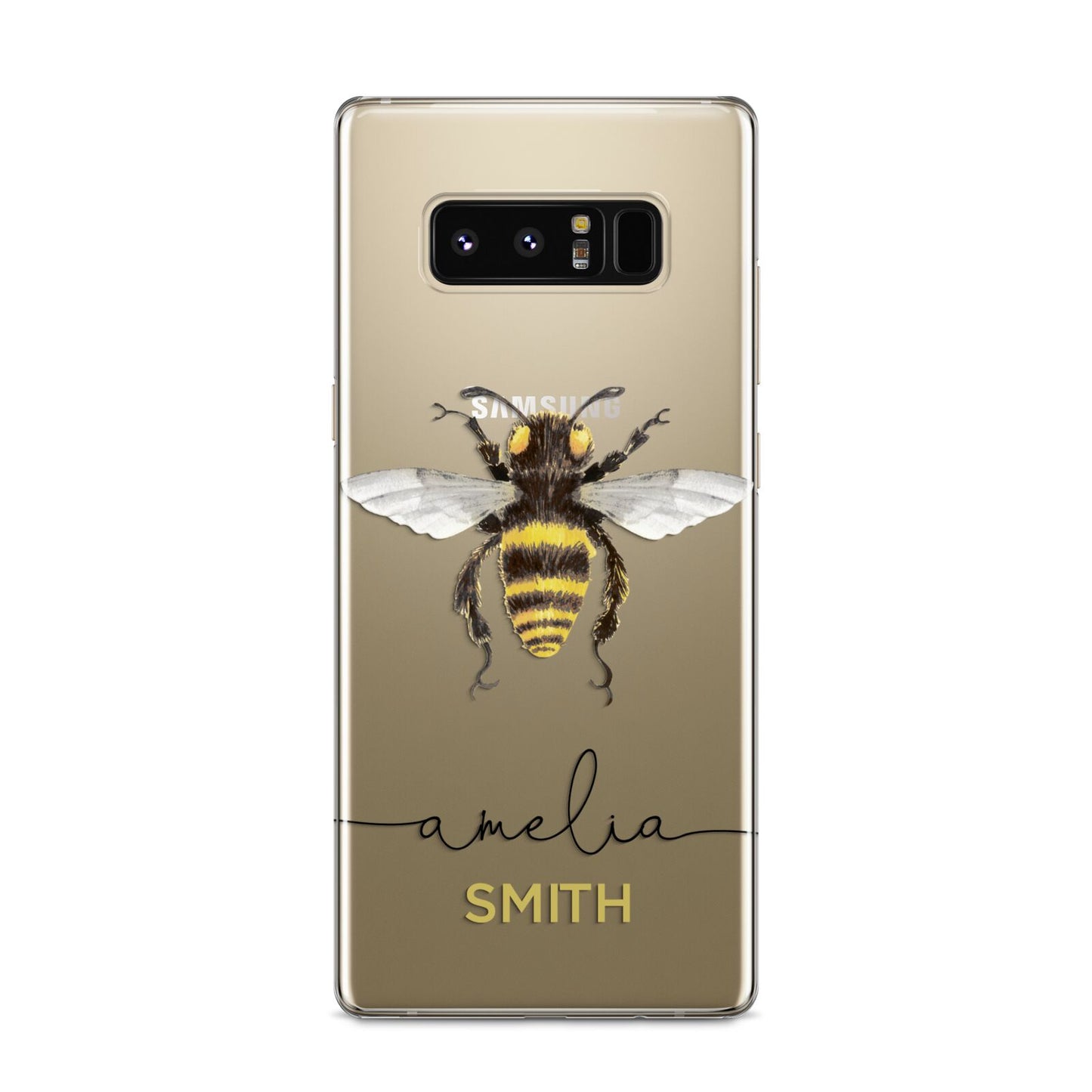 Watercolour Bee Personalised Name Samsung Galaxy S8 Case